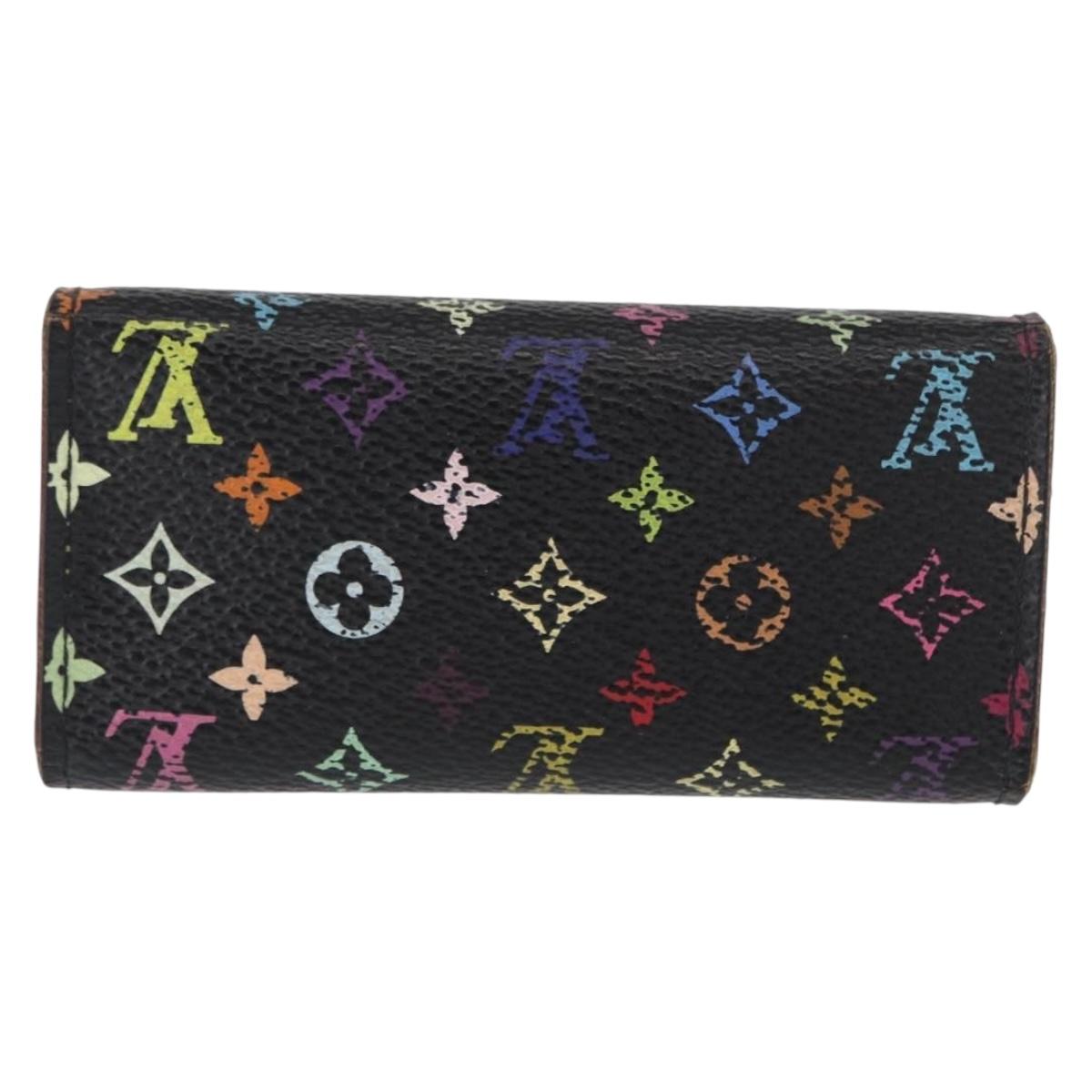 LOUIS VUITTON Monogram Multicolor Multicles 4 Key Case Black M93732 Auth 152246