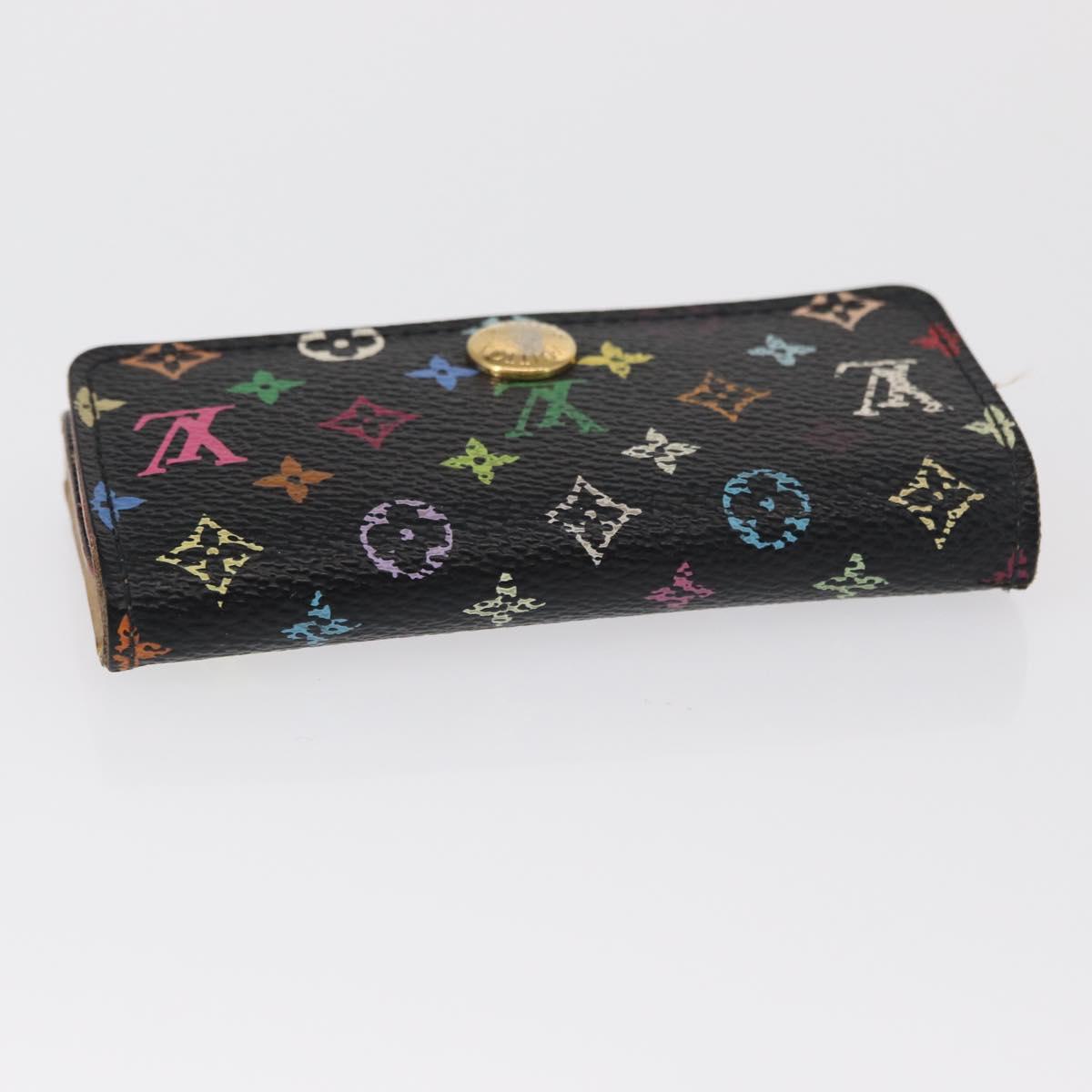 LOUIS VUITTON Monogram Multicolor Multicles 4 Key Case Black M93732 Auth 152246