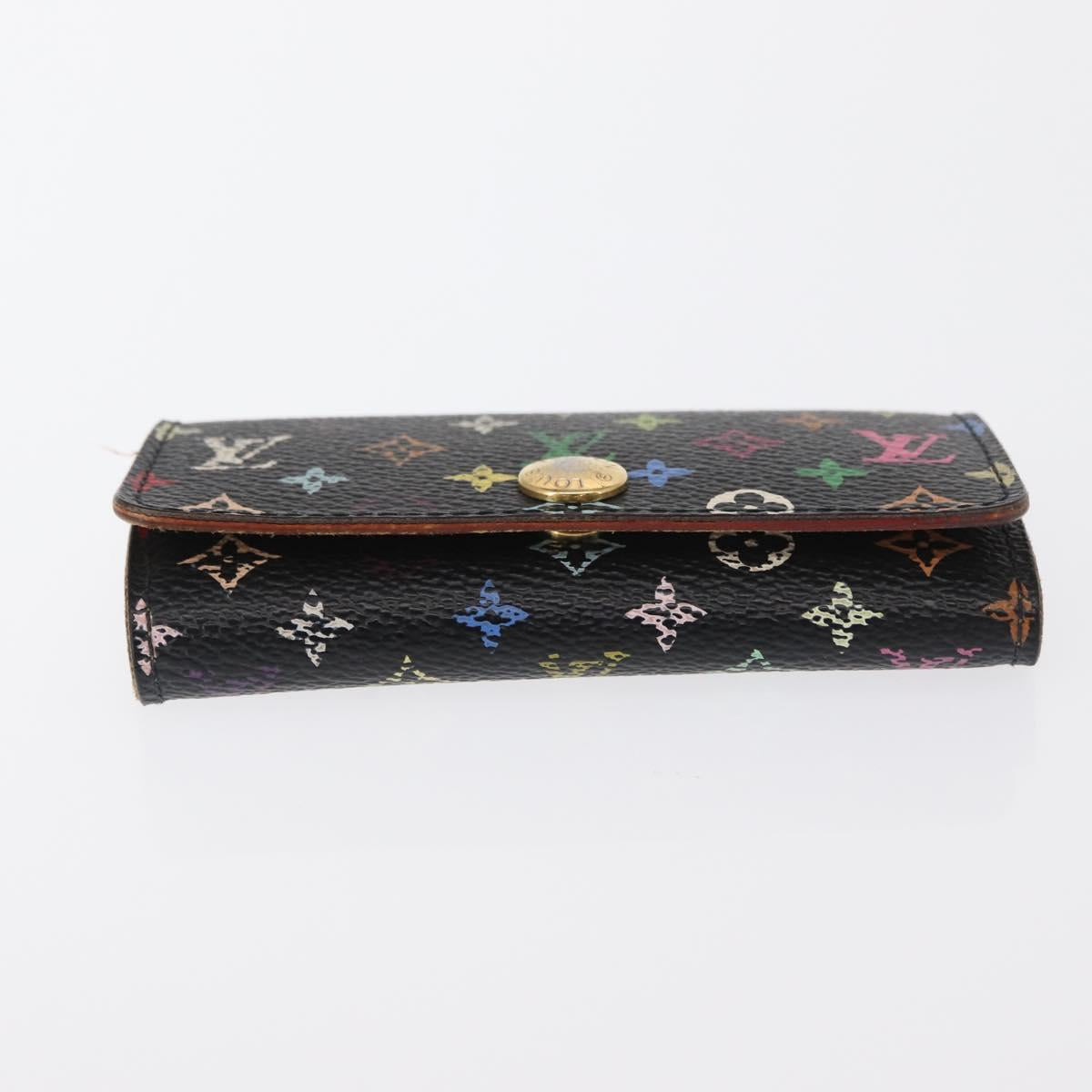 LOUIS VUITTON Monogram Multicolor Multicles 4 Key Case Black M93732 Auth 152246