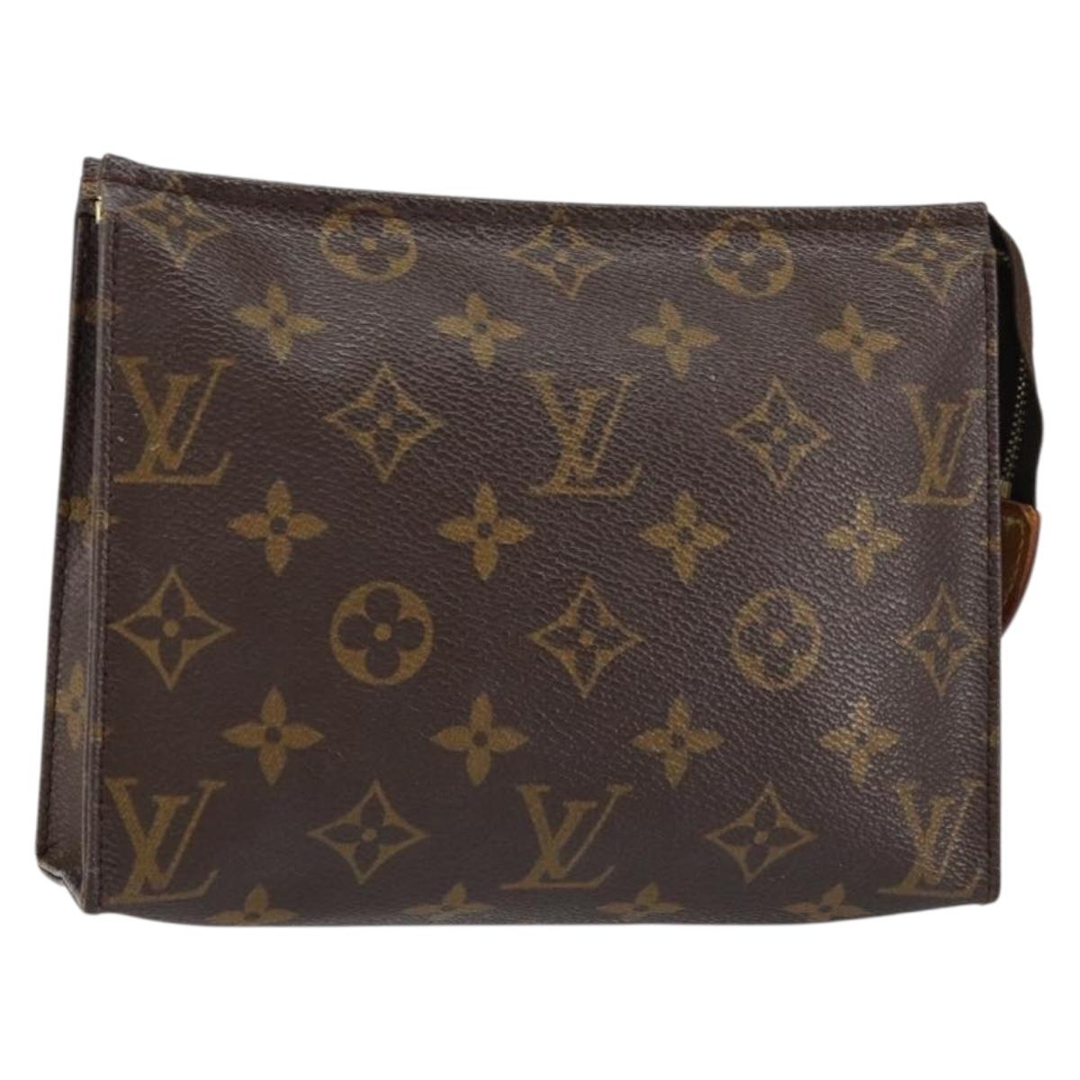 LOUIS VUITTON Monogram Poche Toilette 19 Pouch M47544 LV Auth 152251