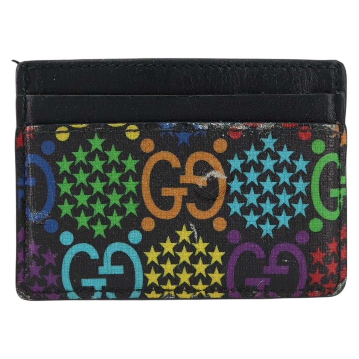 GUCCI GG Psychedelic Card Case Black 601098 Auth 152252