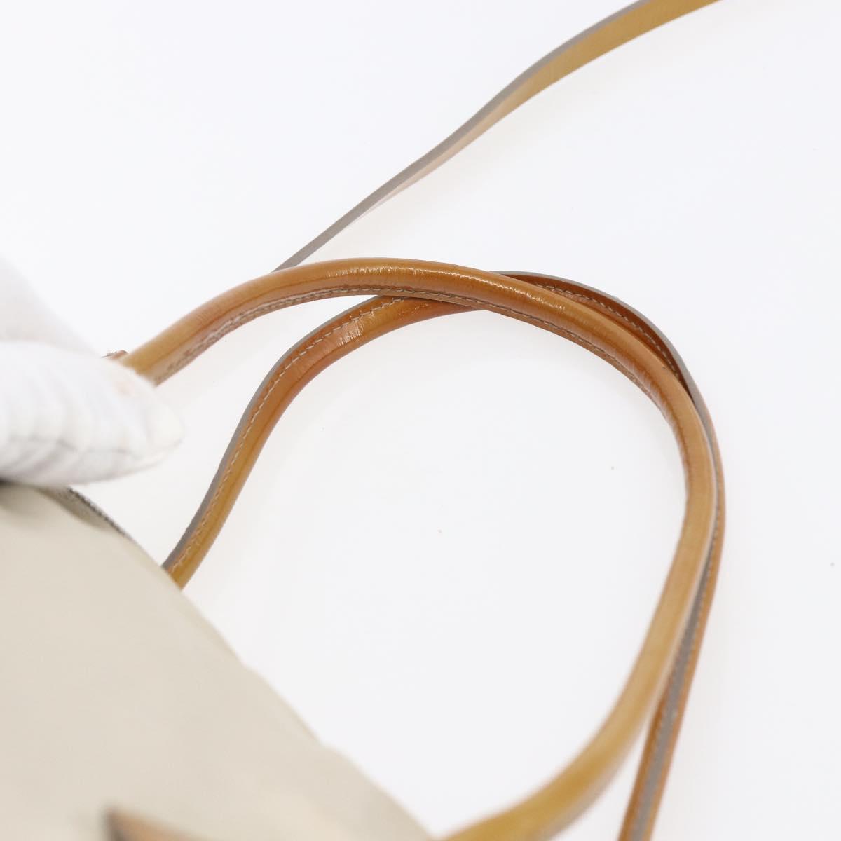 PRADA Hand Bag Nylon Enamel 2way White Silver Auth 152256