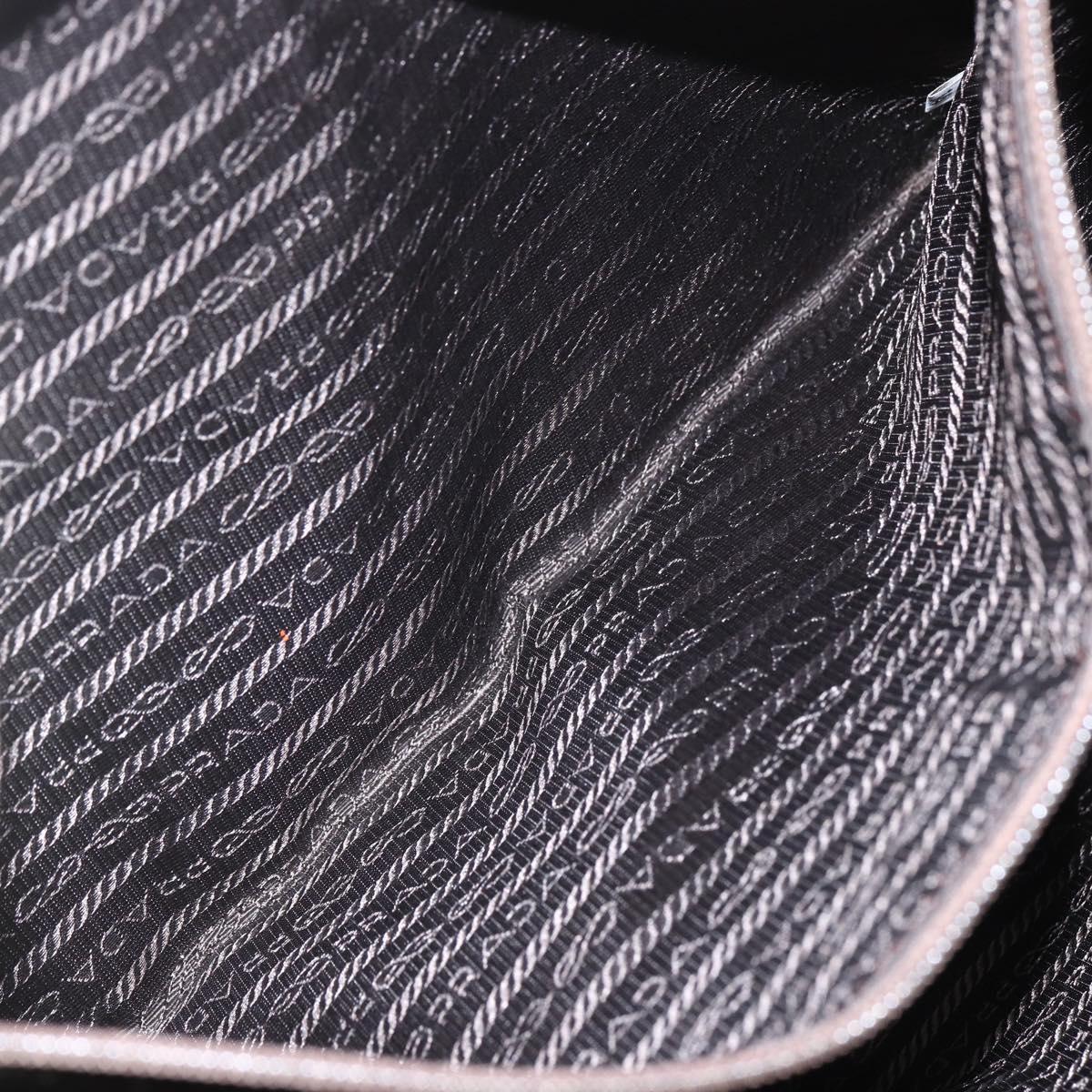 PRADA Hand Bag Nylon Khaki Silver Auth 152257