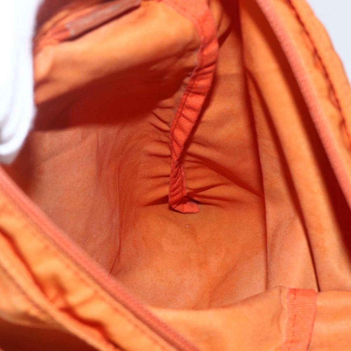 PRADA Shoulder Bag Nylon Orange Silver Auth 152258