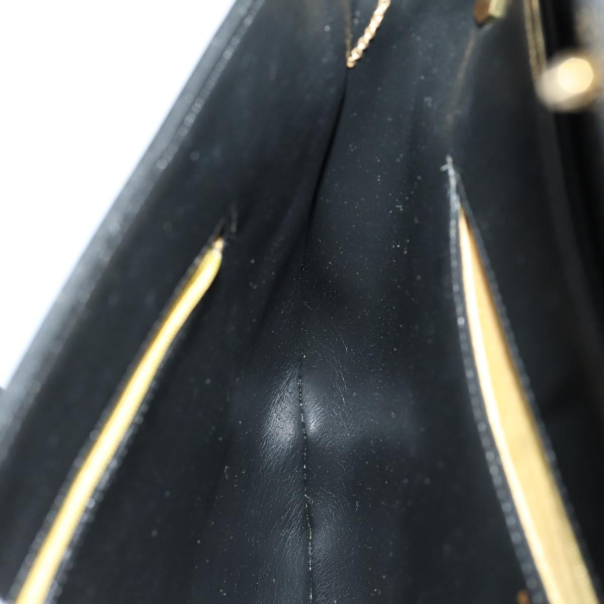 Christian Dior Trotter Canvas Clutch Bag Leather Black Gold Auth 152263