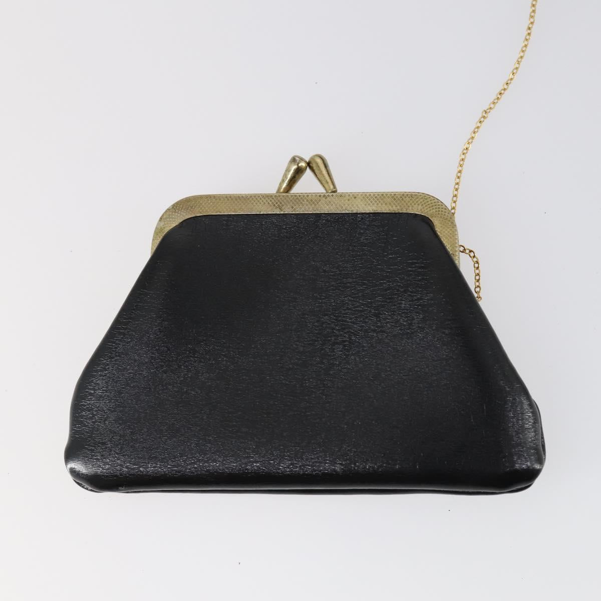 Christian Dior Trotter Canvas Clutch Bag Leather Black Gold Auth 152263