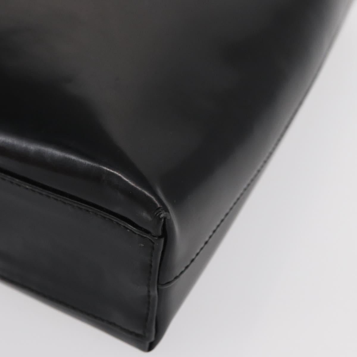 Salvatore Ferragamo Gancini Shoulder Bag Leather Black Gold Auth 152264