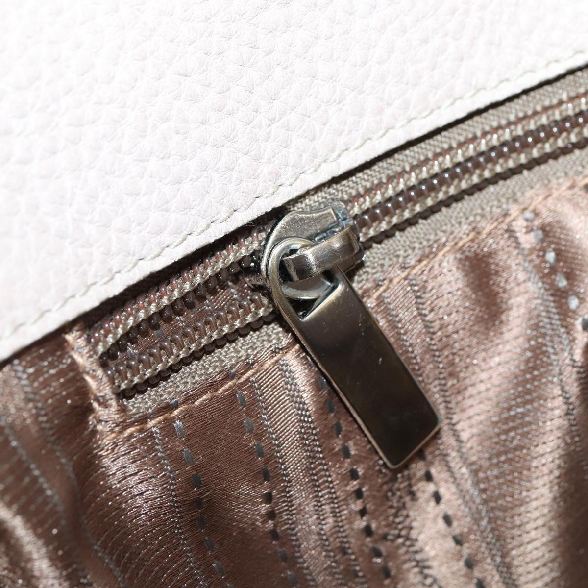 Salvatore Ferragamo Shoulder Bag Leather Beige Gold Auth 152265