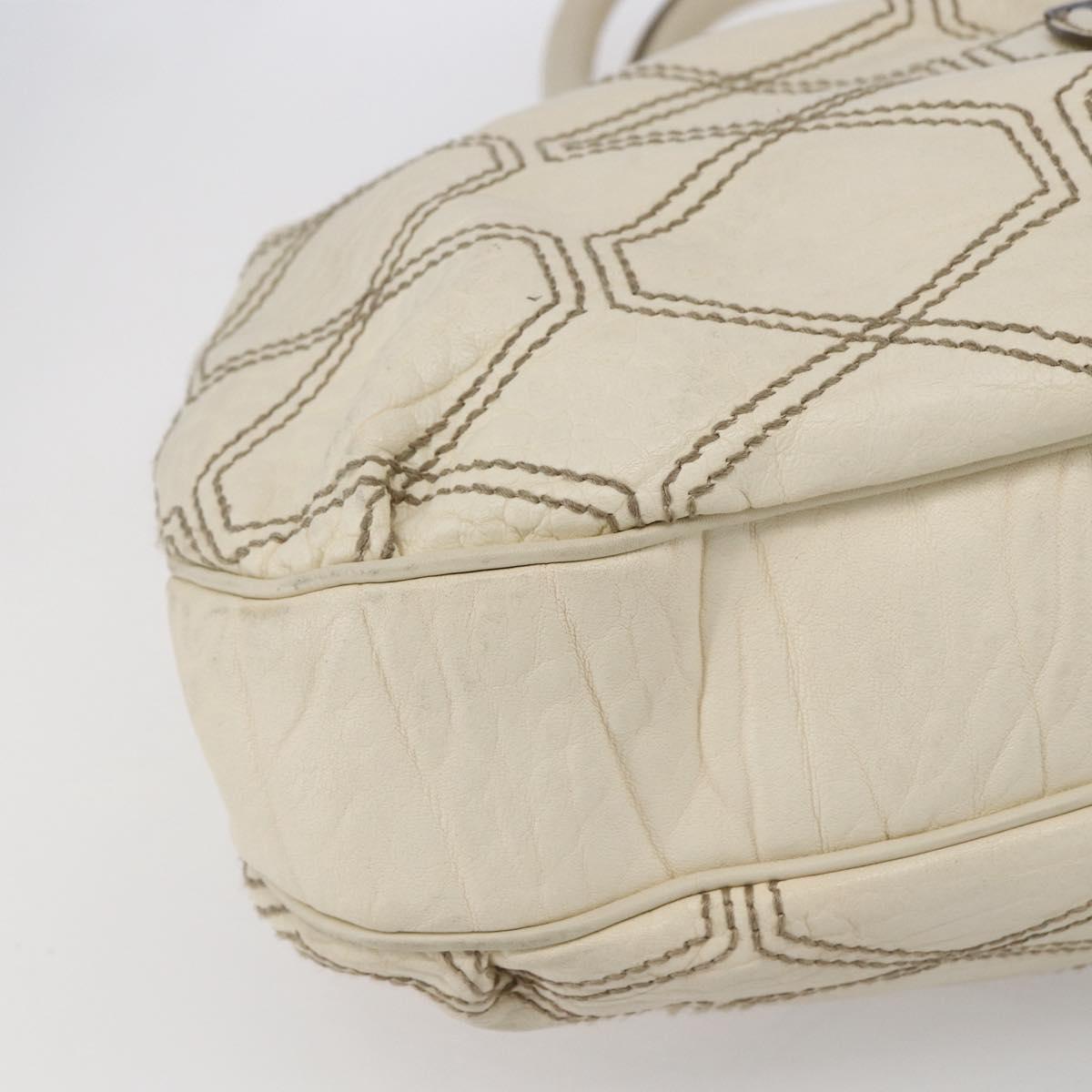 Salvatore Ferragamo Tote Bag Leather White Auth 152267