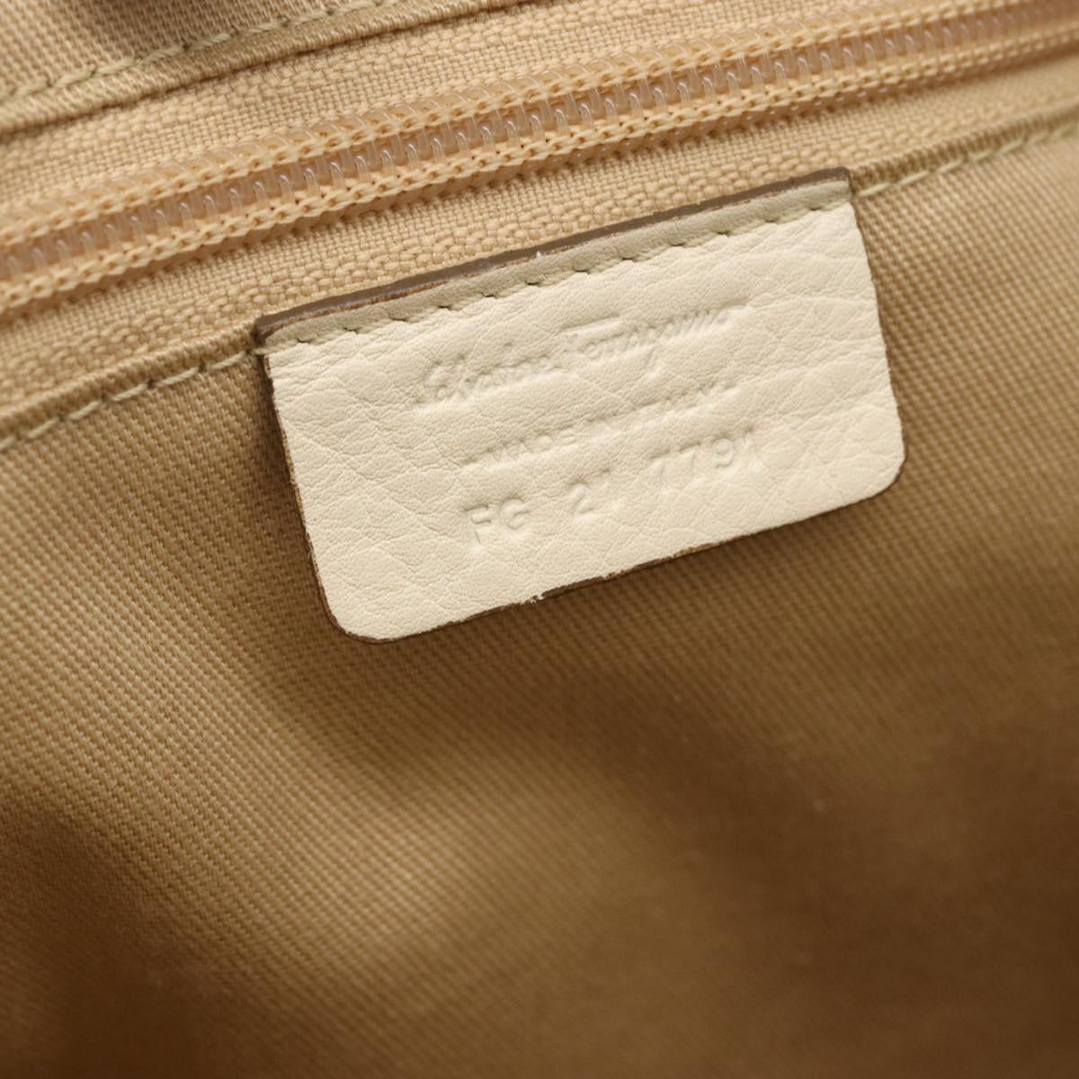 Salvatore Ferragamo Tote Bag Leather White Auth 152267