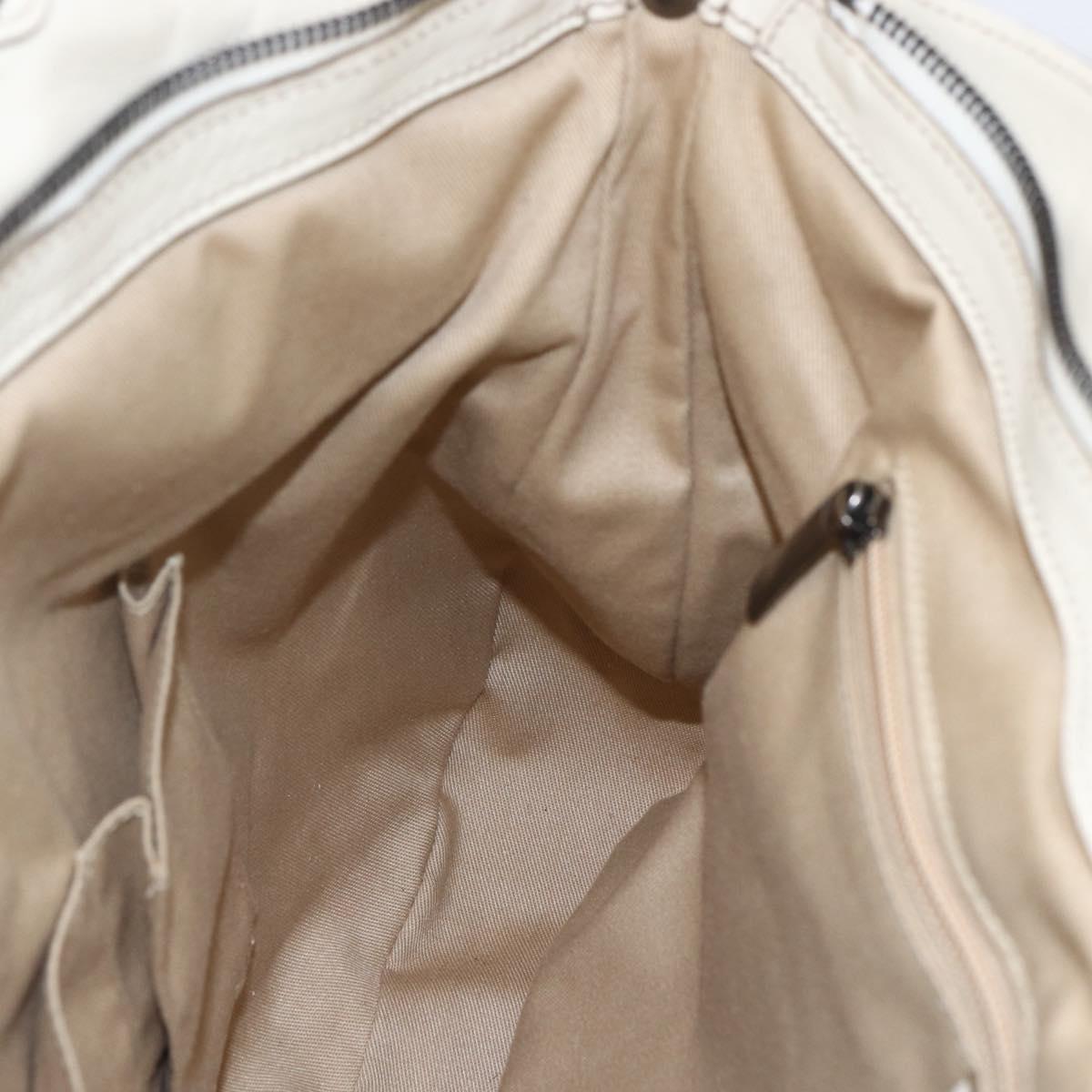 Salvatore Ferragamo Tote Bag Leather White Auth 152267