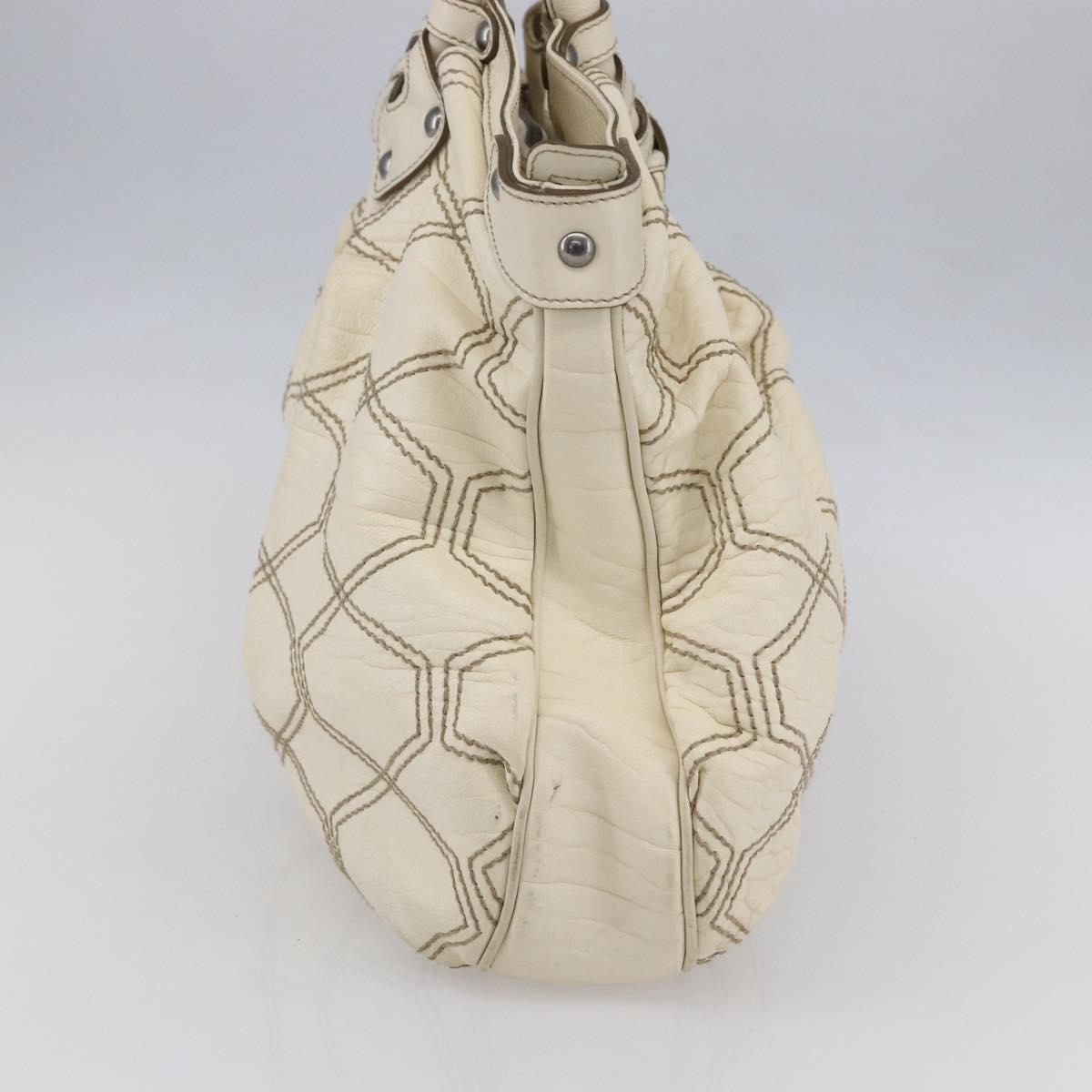 Salvatore Ferragamo Tote Bag Leather White Auth 152267