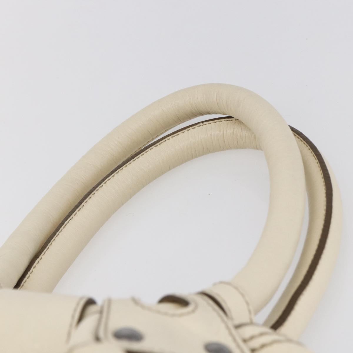 Salvatore Ferragamo Tote Bag Leather White Auth 152267