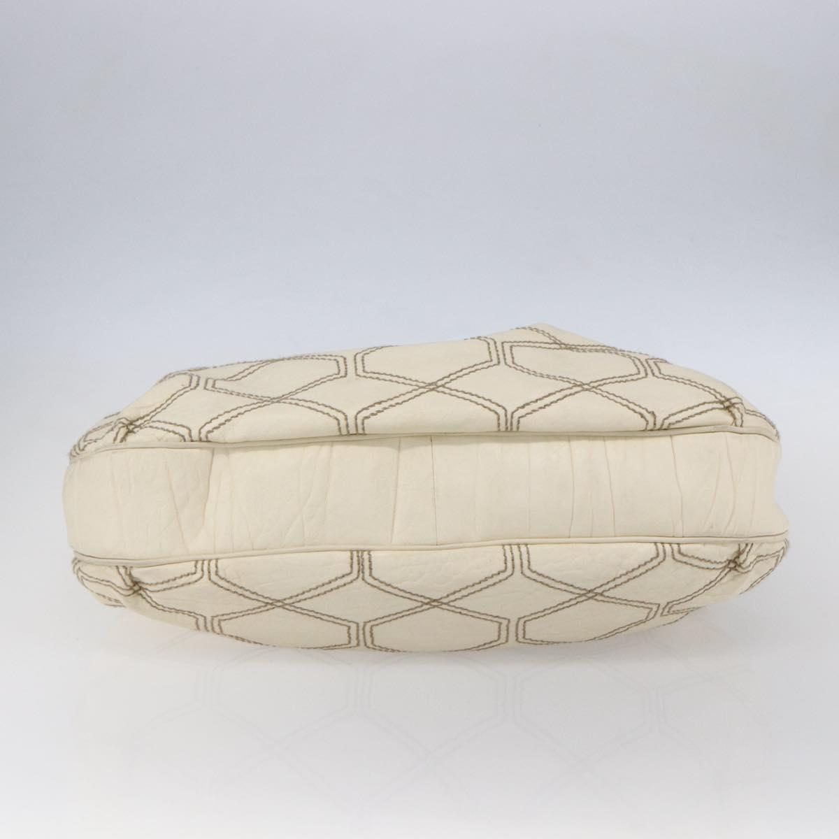 Salvatore Ferragamo Tote Bag Leather White Auth 152267