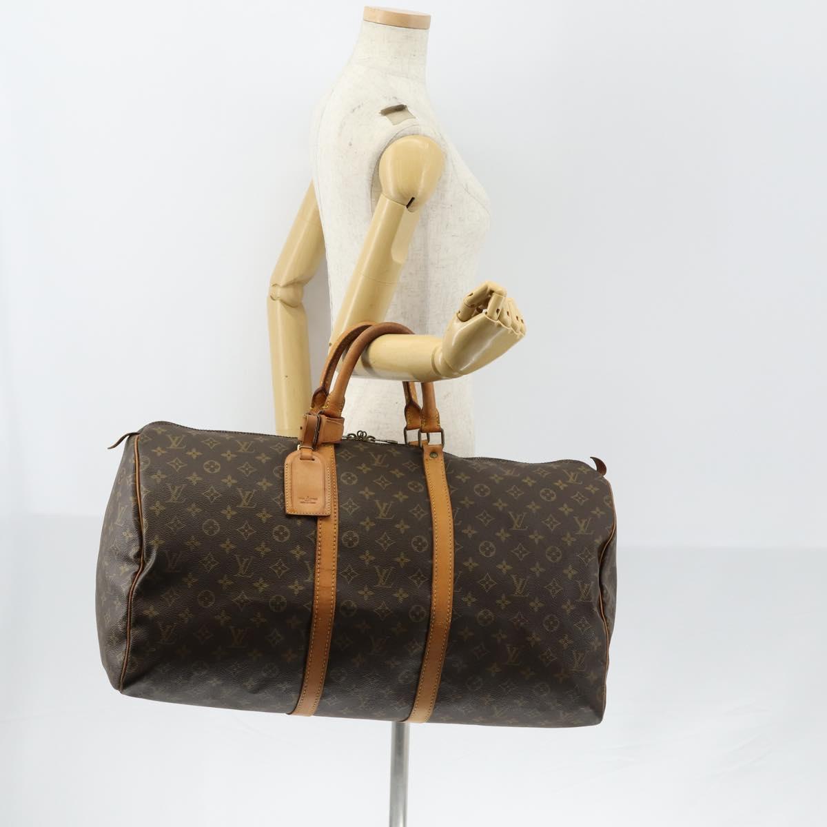 LOUIS VUITTON Monogram Keepall 55 Boston Bag M41424 LV Auth 152269