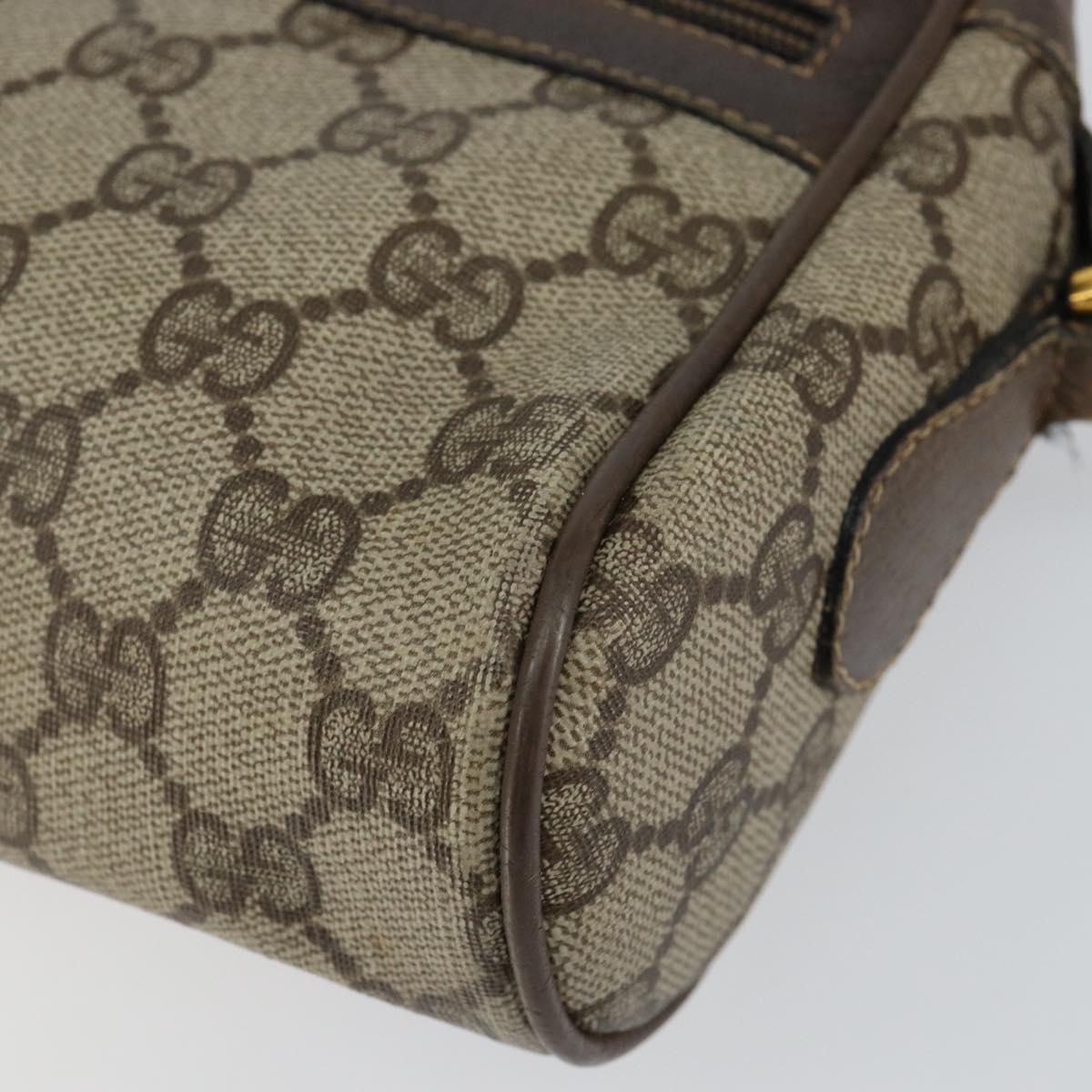 GUCCI GG Supreme Web Sherry Line Bag PVC Beige Gold 56 02 004 Auth 152274