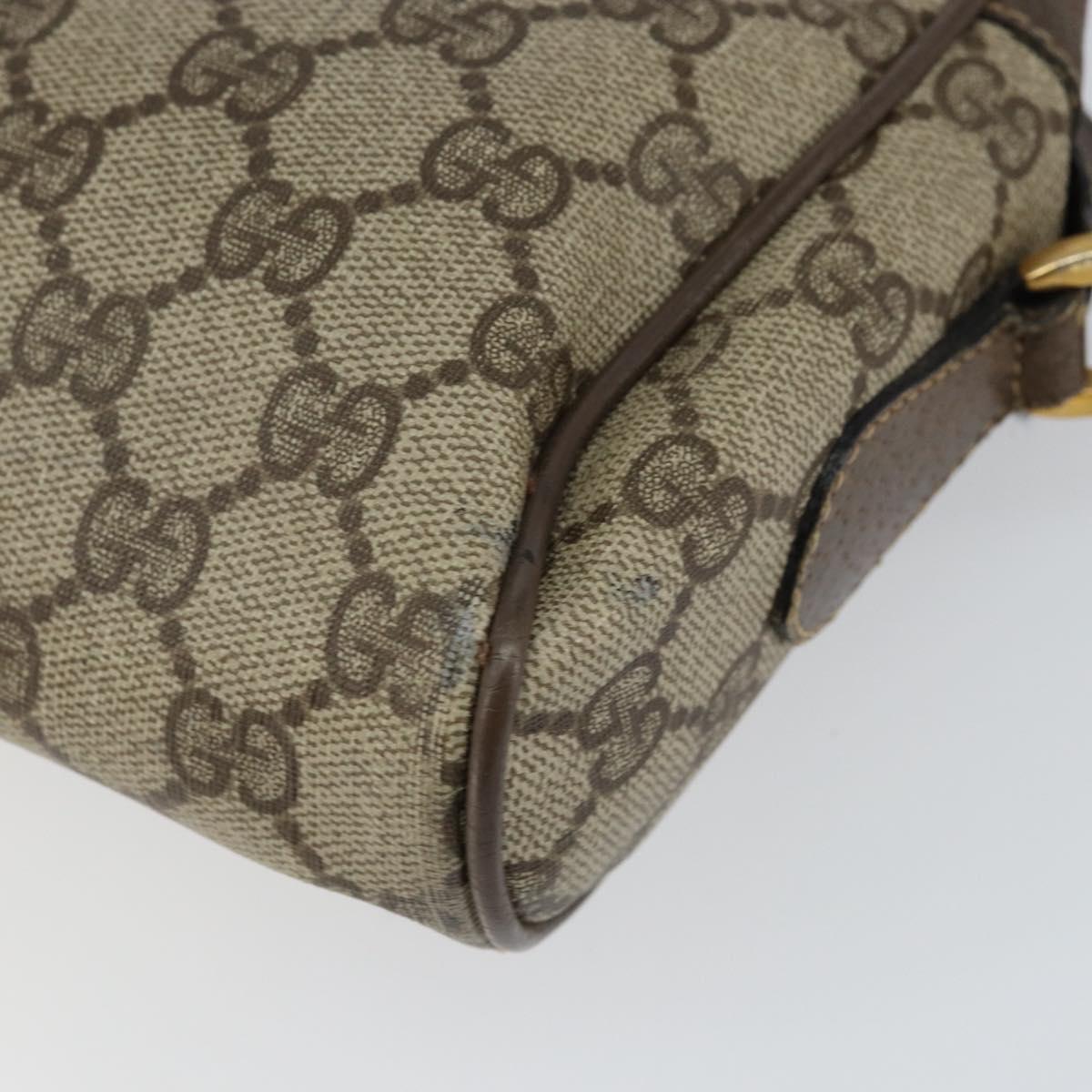 GUCCI GG Supreme Web Sherry Line Bag PVC Beige Gold 56 02 004 Auth 152274