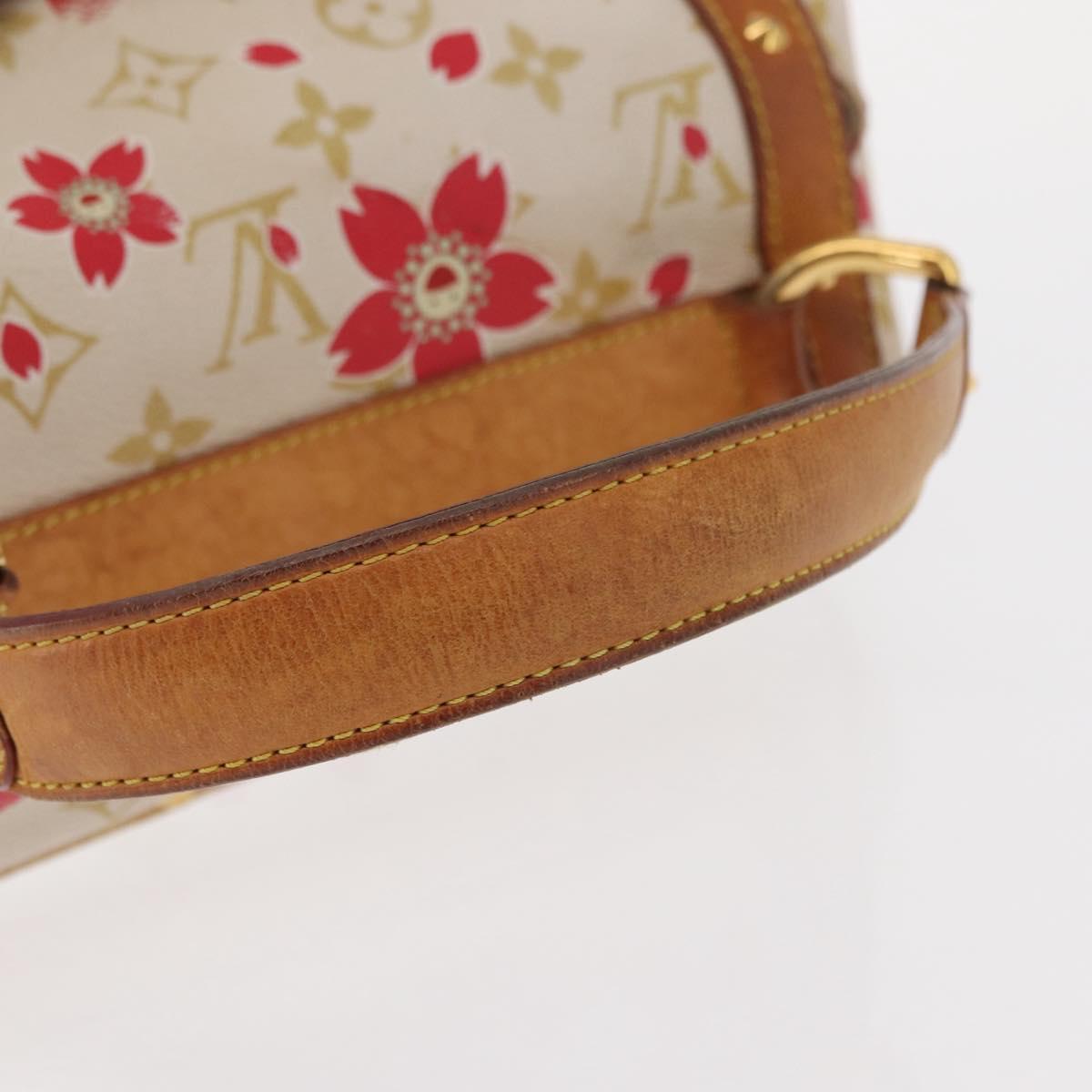 LOUIS VUITTON Monogram Cherry Blossom Sac Retro PM Bag White M92014 Auth 152285V
