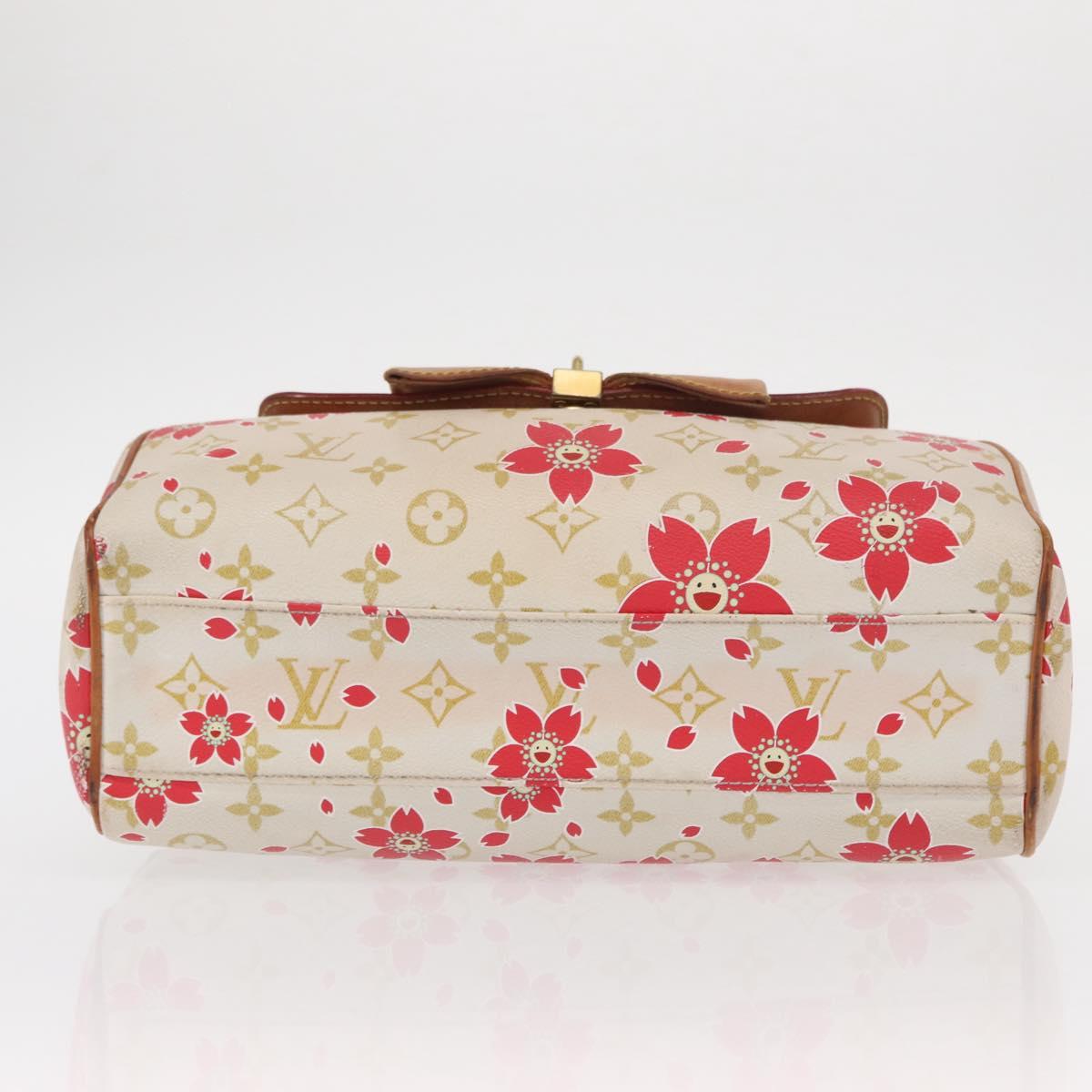 LOUIS VUITTON Monogram Cherry Blossom Sac Retro PM Bag White M92014 Auth 152285V