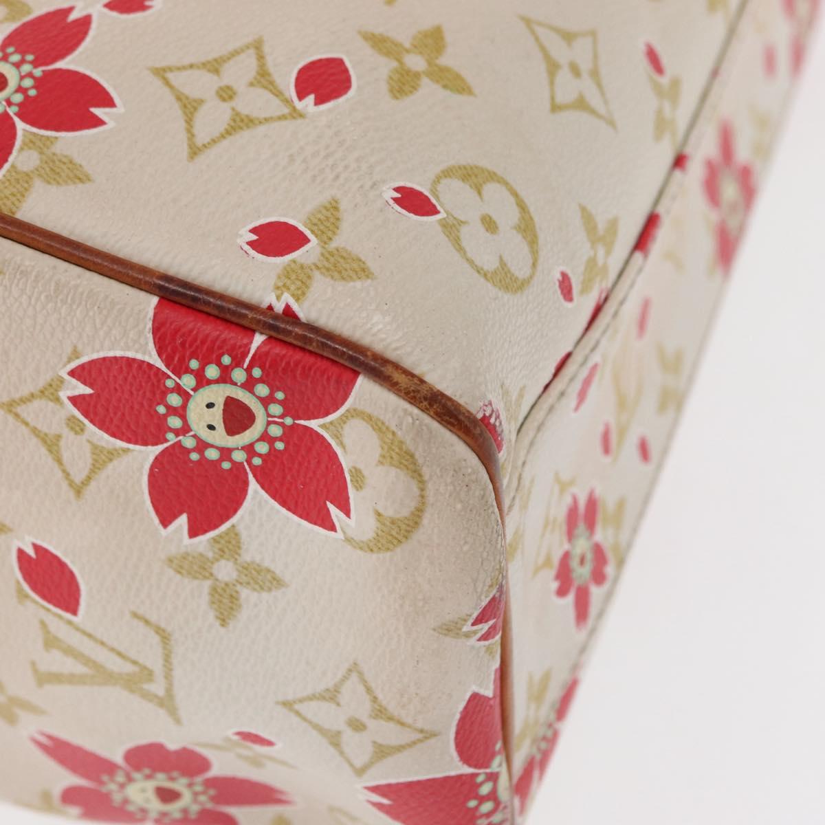 LOUIS VUITTON Monogram Cherry Blossom Sac Retro PM Bag White M92014 Auth 152285V
