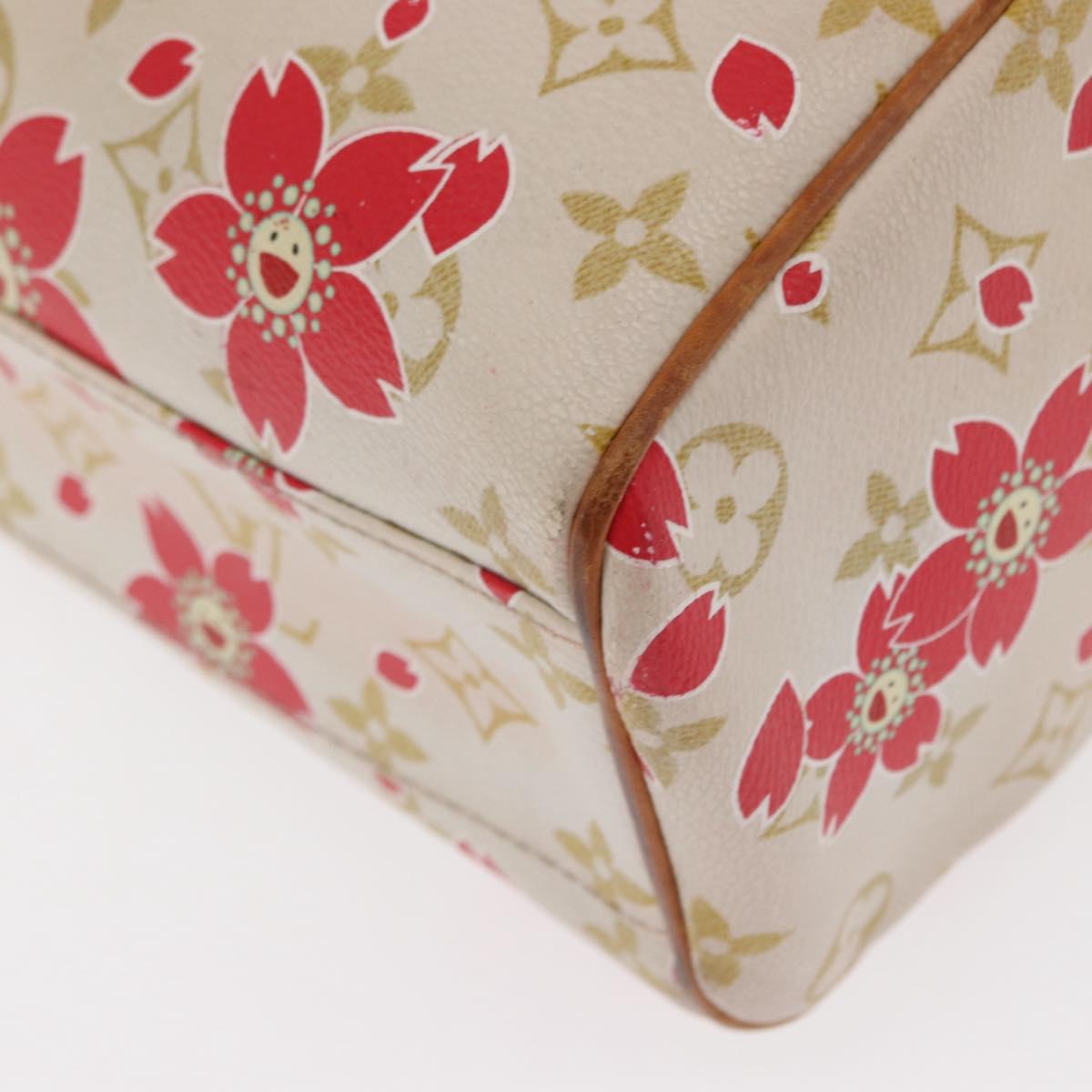 LOUIS VUITTON Monogram Cherry Blossom Sac Retro PM Bag White M92014 Auth 152285V