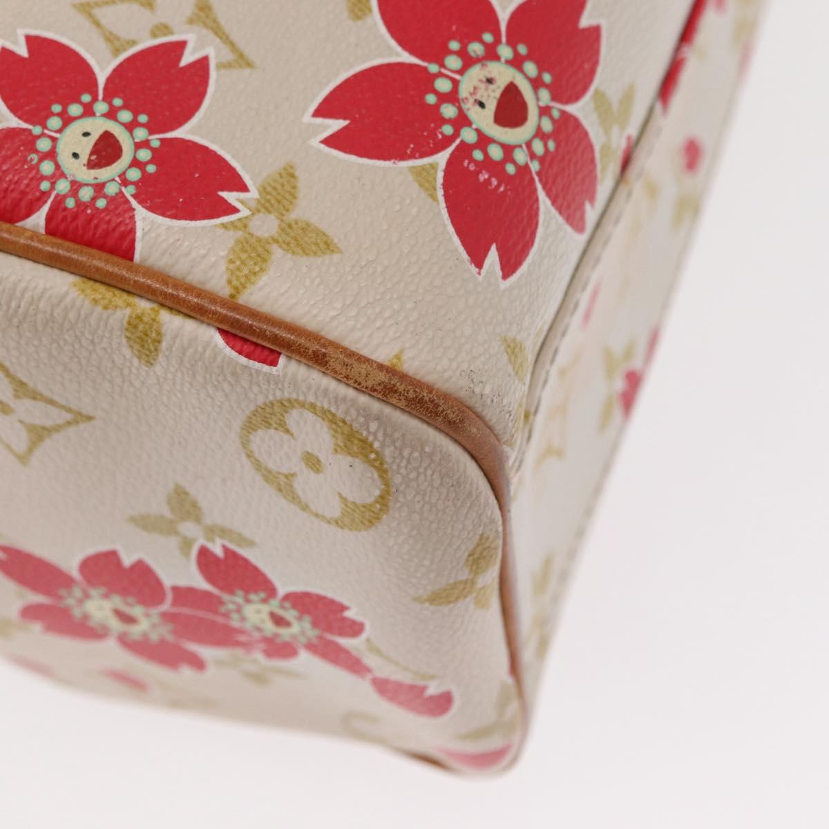 LOUIS VUITTON Monogram Cherry Blossom Sac Retro PM Bag White M92014 Auth 152285A