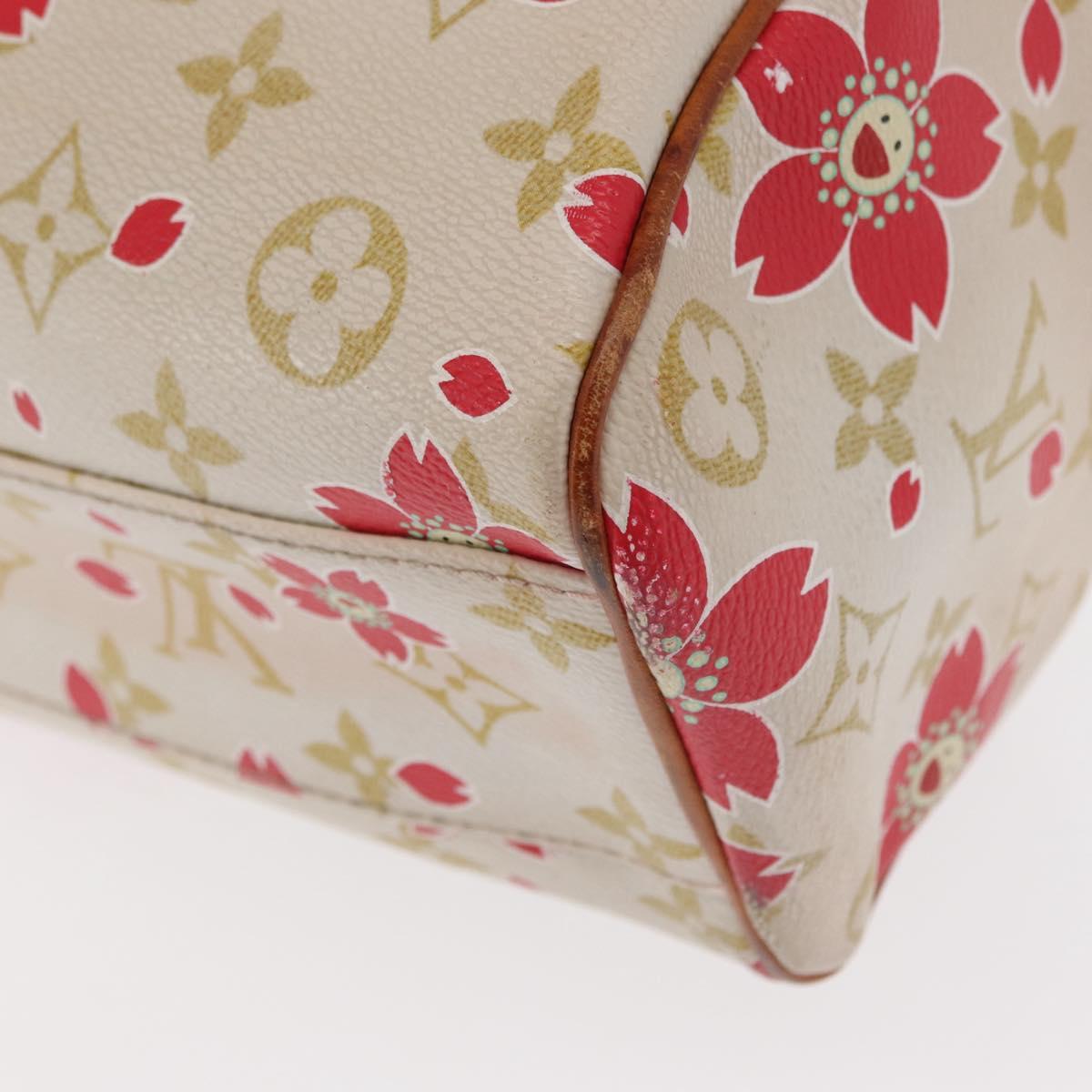 LOUIS VUITTON Monogram Cherry Blossom Sac Retro PM Bag White M92014 Auth 152285A