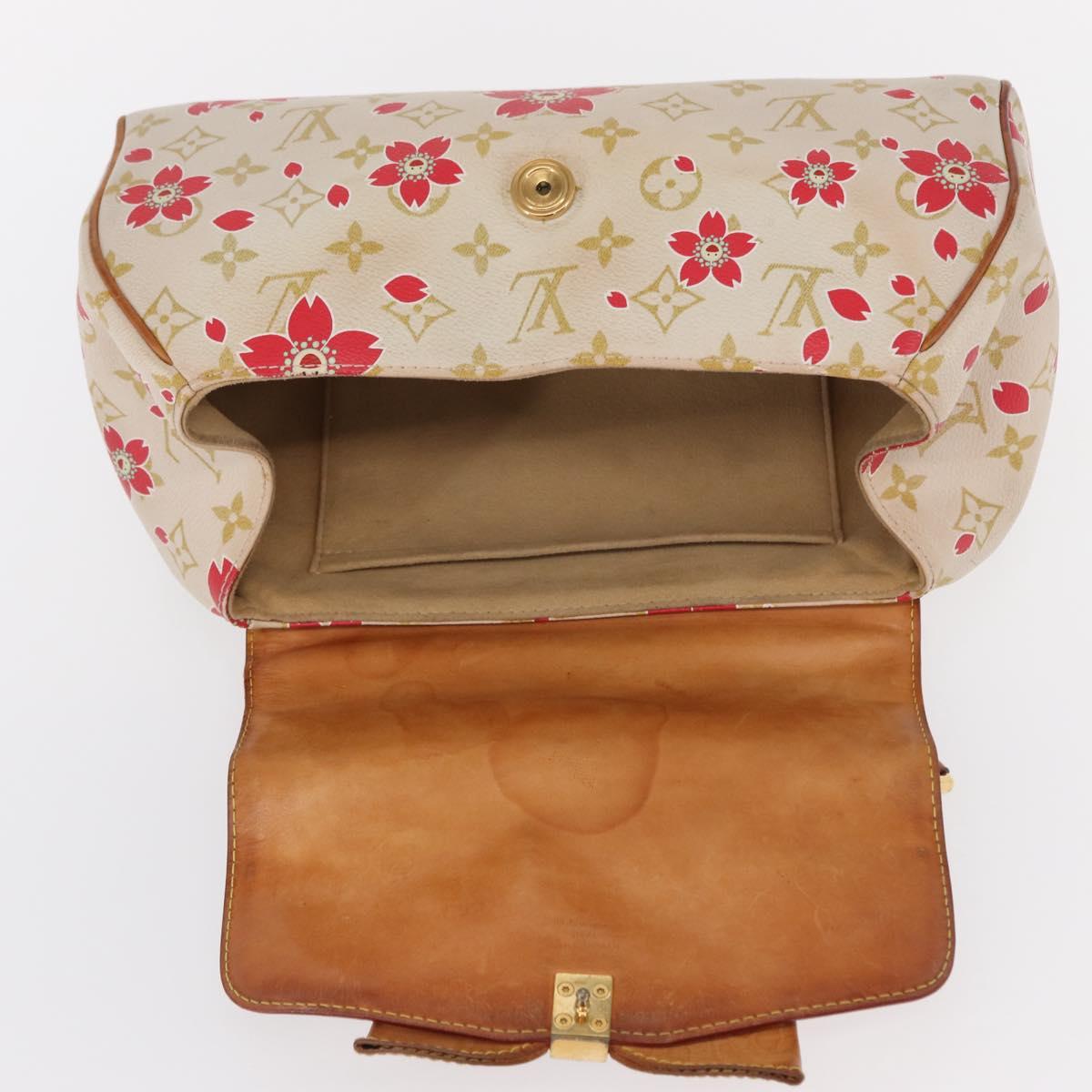 LOUIS VUITTON Monogram Cherry Blossom Sac Retro PM Bag White M92014 Auth 152285V