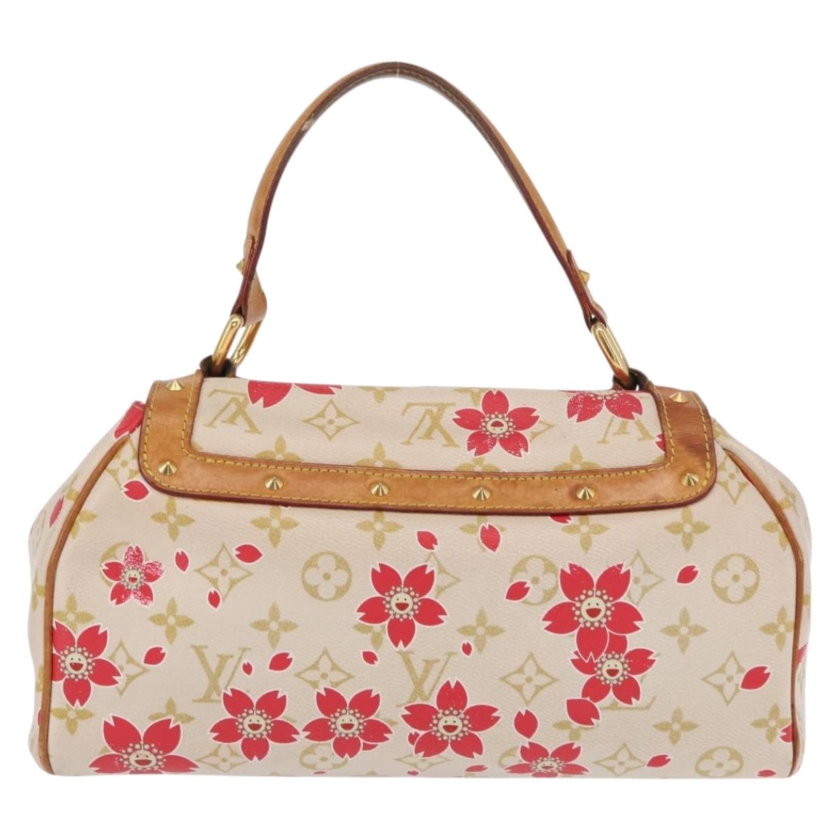 LOUIS VUITTON Monogram Cherry Blossom Sac Retro PM Bag White M92014 Auth 152285A