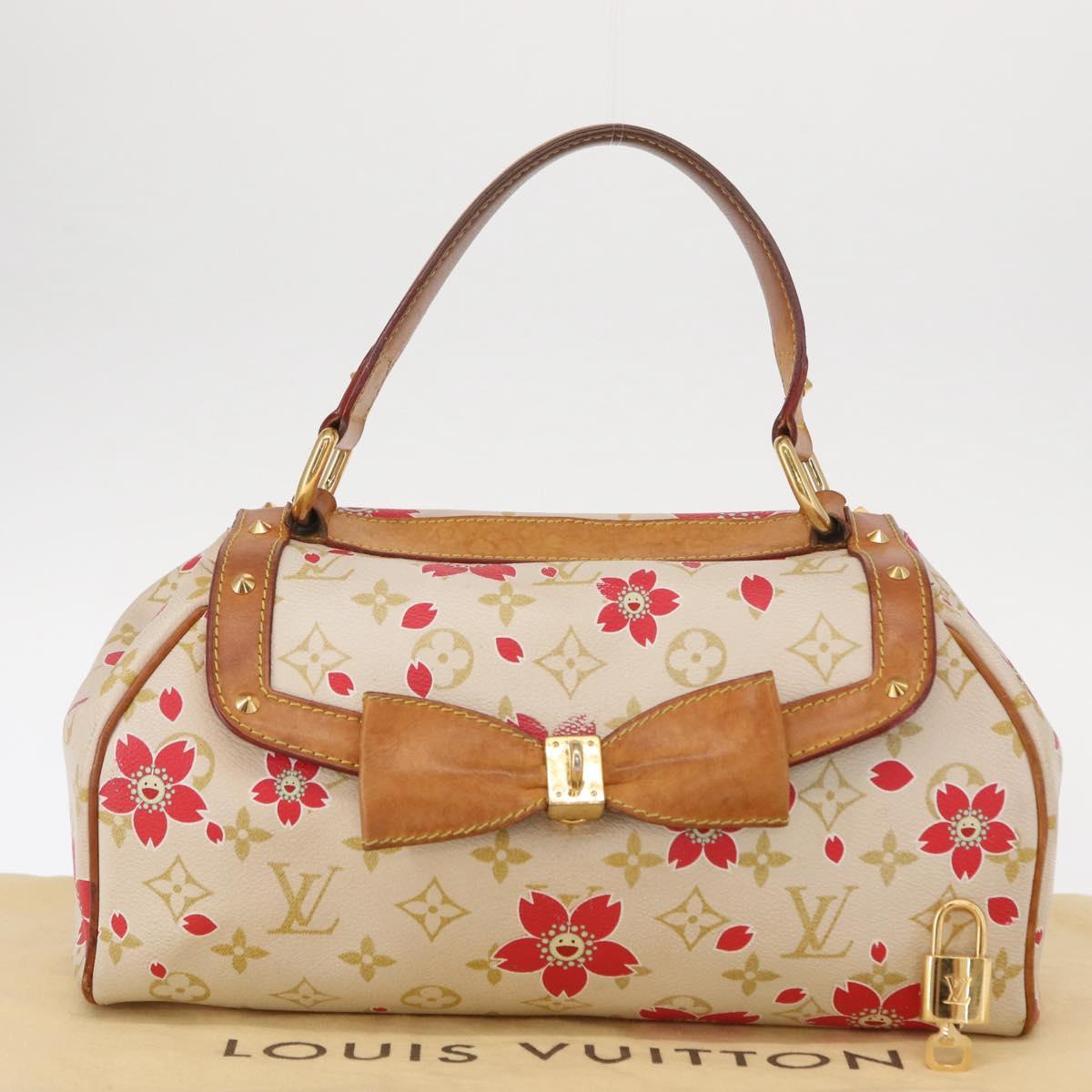 LOUIS VUITTON Monogram Cherry Blossom Sac Retro PM Bag White M92014 Auth 152285A