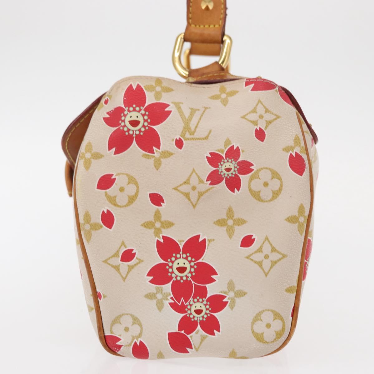 LOUIS VUITTON Monogram Cherry Blossom Sac Retro PM Bag White M92014 Auth 152285V
