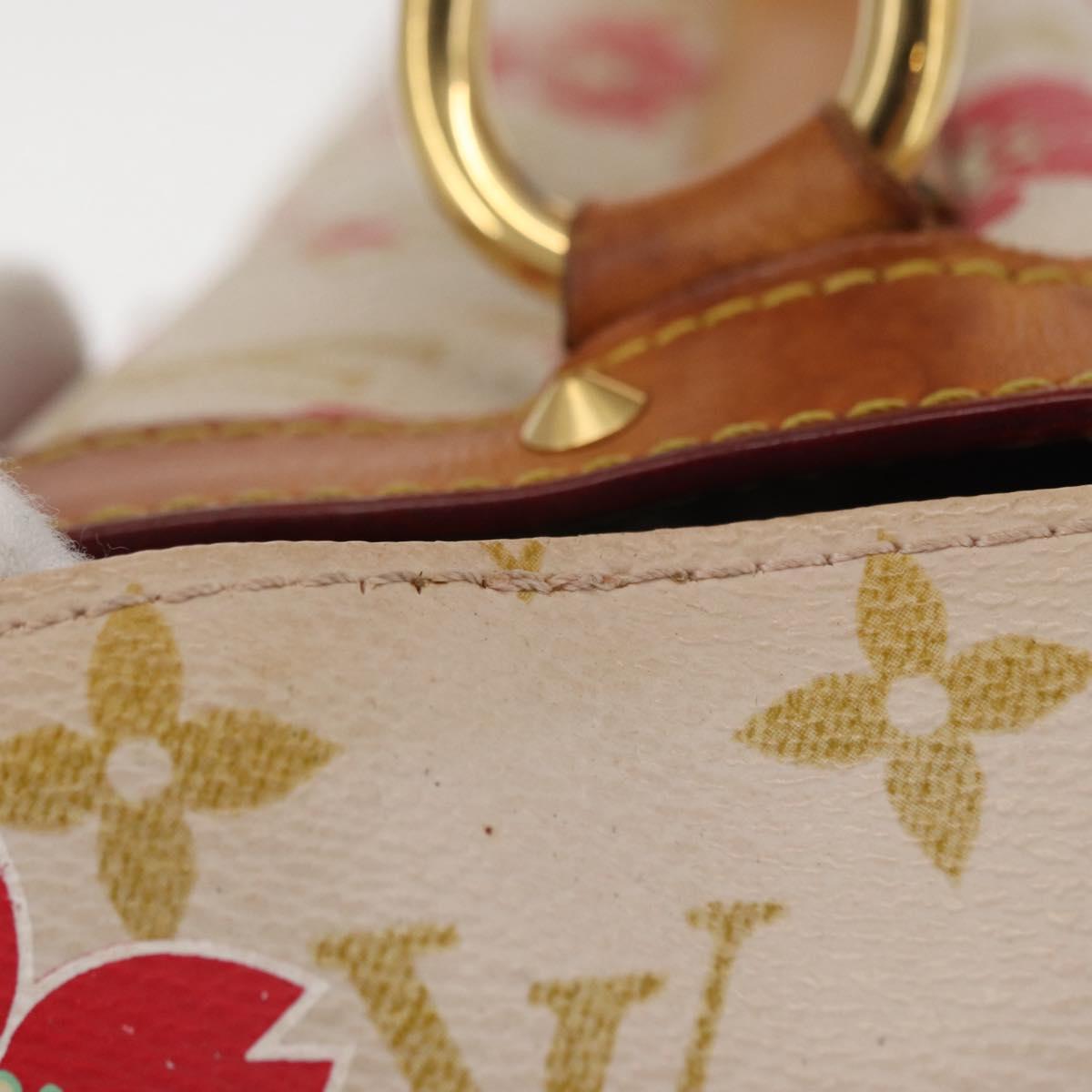 LOUIS VUITTON Monogram Cherry Blossom Sac Retro PM Bag White M92014 Auth 152285V