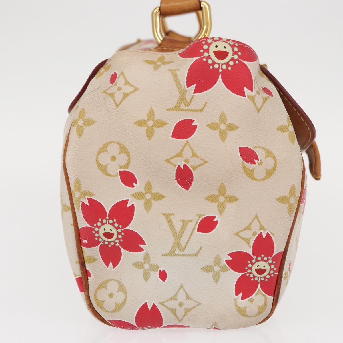 LOUIS VUITTON Monogram Cherry Blossom Sac Retro PM Bag White M92014 Auth 152285V