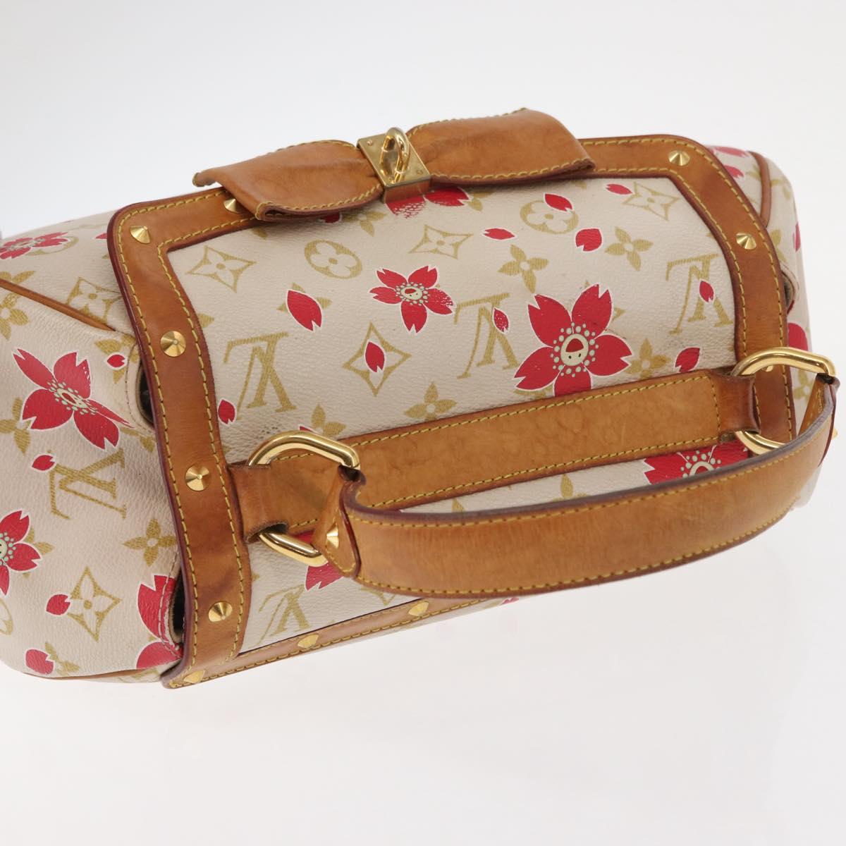 LOUIS VUITTON Monogram Cherry Blossom Sac Retro PM Bag White M92014 Auth 152285V