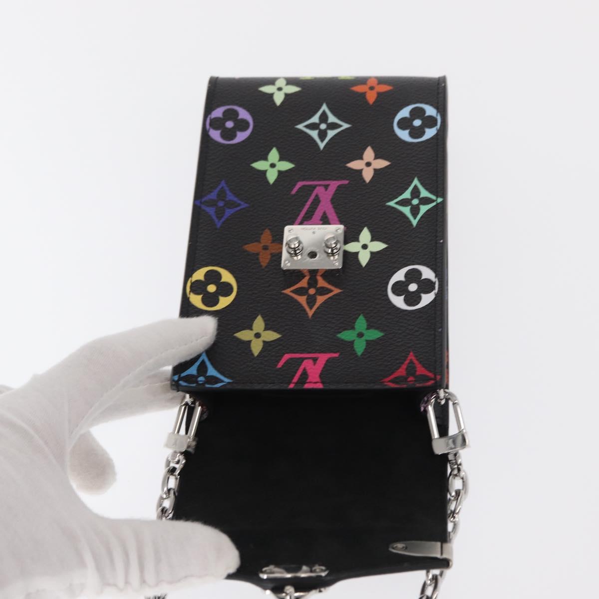 LOUIS VUITTON Monogram Multicolor Phone Pouch Metis Black M14098 Auth 152288SM