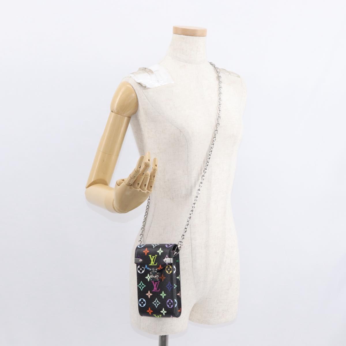 LOUIS VUITTON Monogram Multicolor Phone Pouch Metis Black M14098 Auth 152288SM