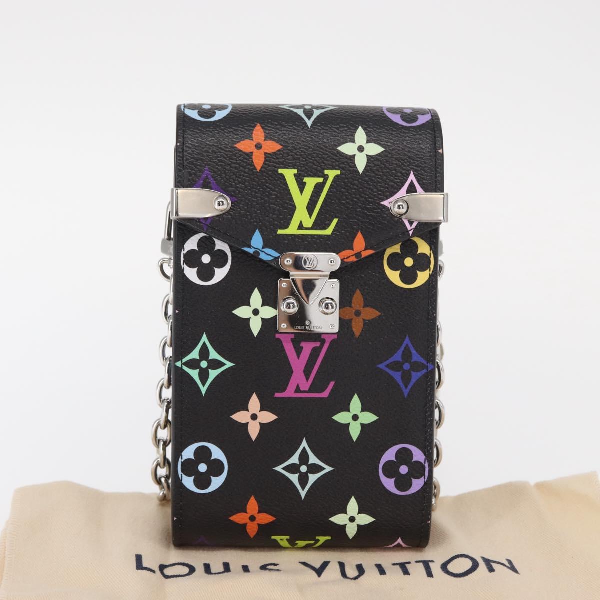 LOUIS VUITTON Monogram Multicolor Phone Pouch Metis Black M14098 Auth 152288SM