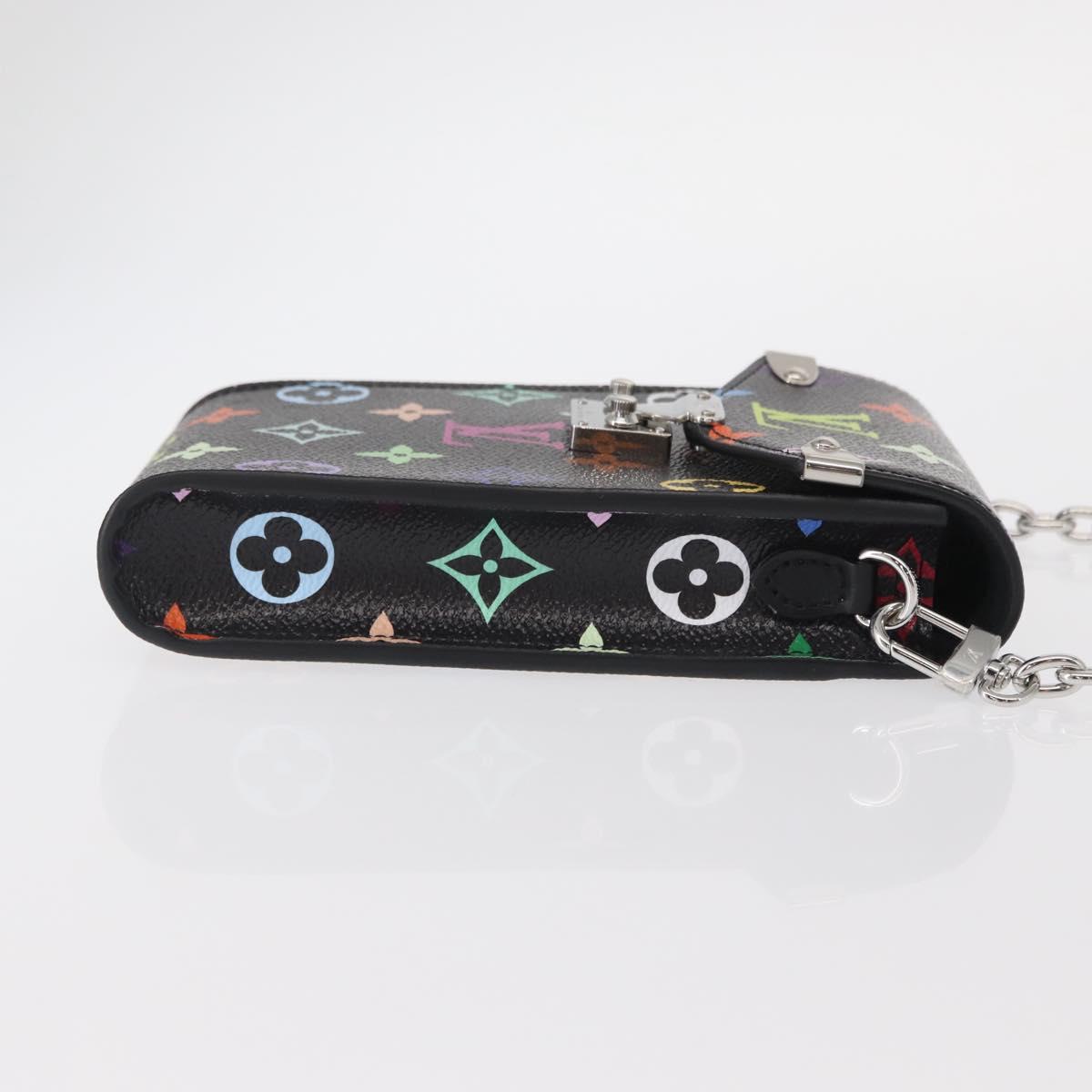 LOUIS VUITTON Monogram Multicolor Phone Pouch Metis Black M14098 Auth 152288SM