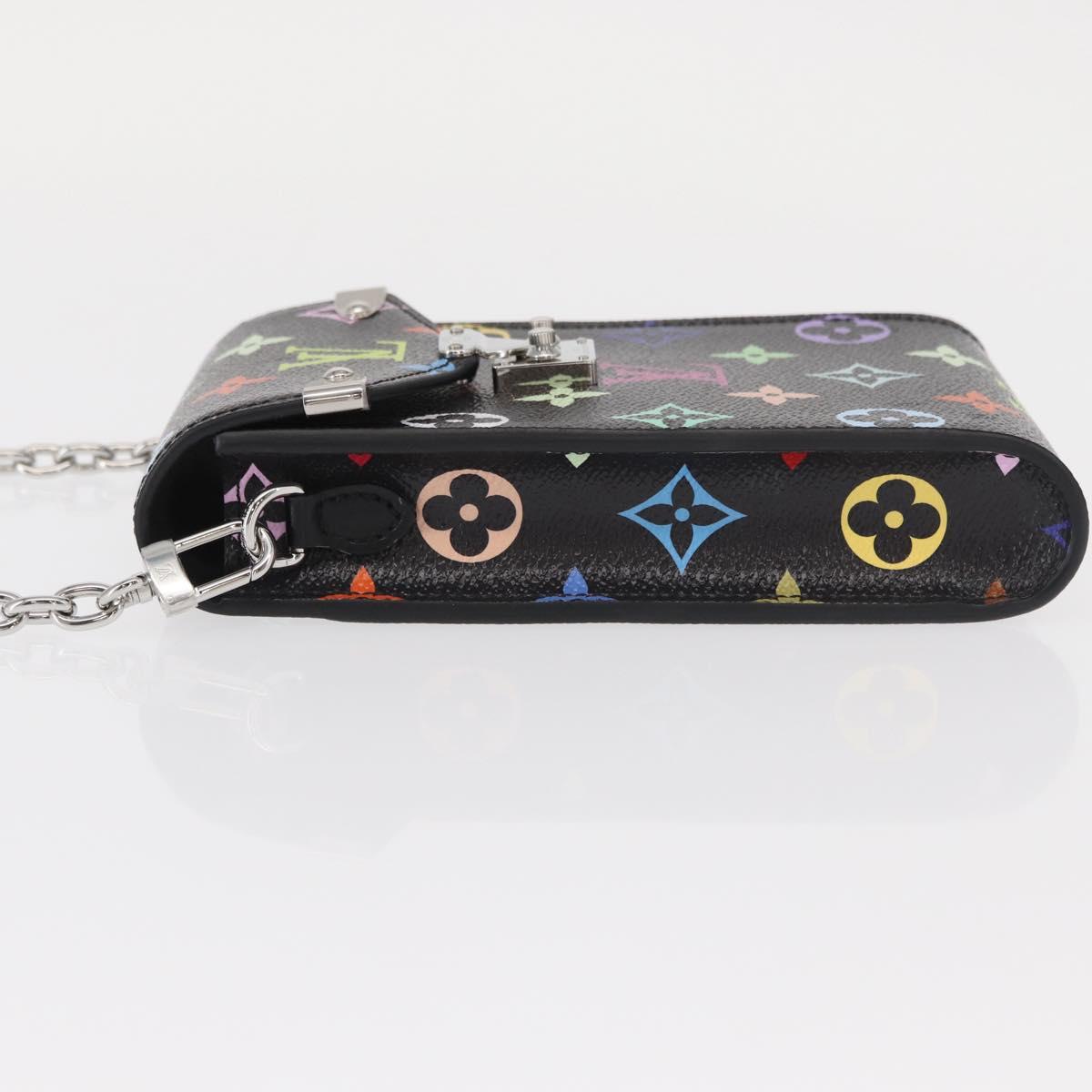 LOUIS VUITTON Monogram Multicolor Phone Pouch Metis Black M14098 Auth 152288SM