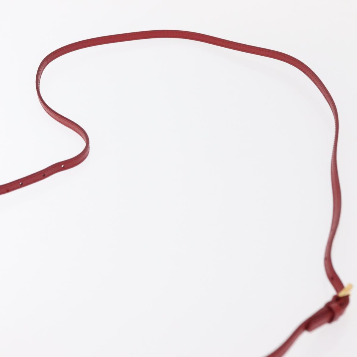 PRADA Shoulder Bag Nylon Red Gold Auth 152289SAV