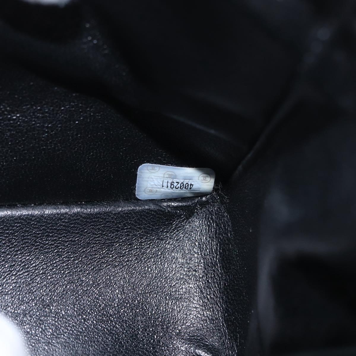 CHANEL Matelasse Double Flap Chain Bag Patent leather Black Gold CC Auth 152292V