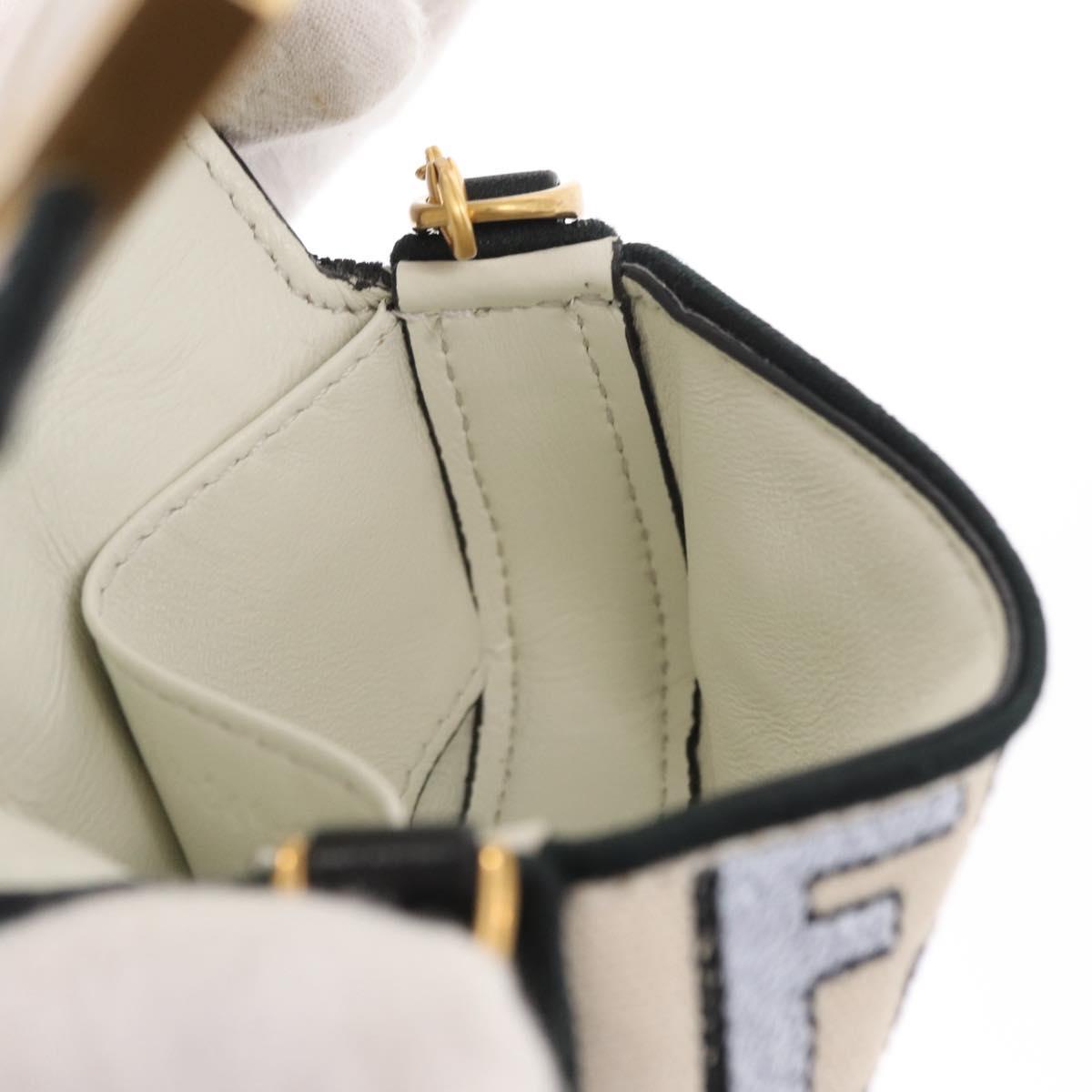 FENDI Zucca Canvas Nano Baguette Pouch Multicolor Gold Auth 152293SAM