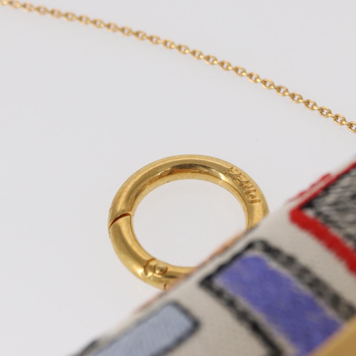 FENDI Zucca Canvas Nano Baguette Pouch Multicolor Gold Auth 152293SAM