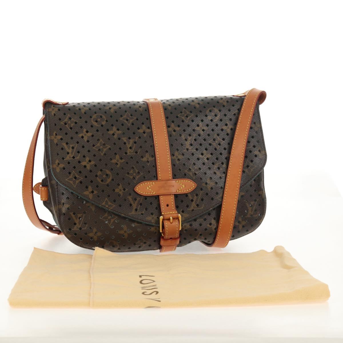 LOUIS VUITTON Monogram Perfo Saumur 30 Shoulder Bag M93998 LV Auth 152313V