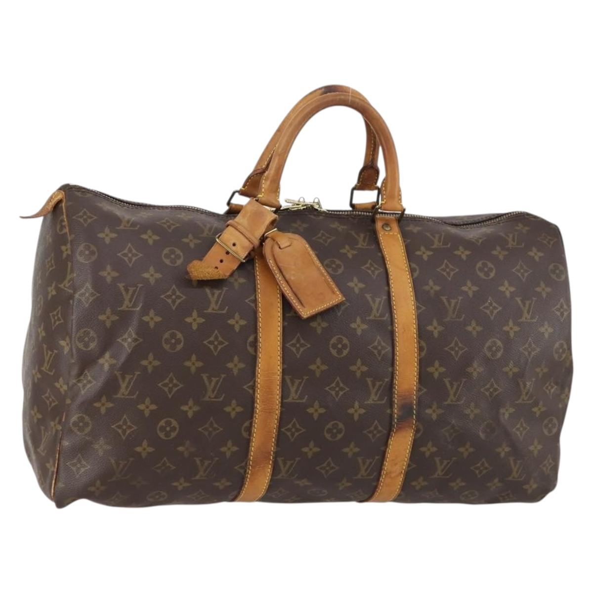 LOUIS VUITTON Monogram Keepall 50 Boston Bag M41426 LV Auth 152321