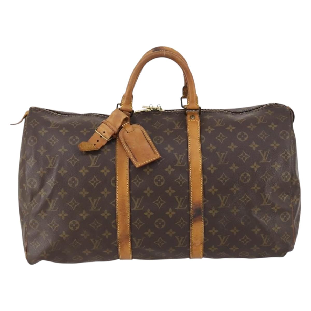 LOUIS VUITTON Monogram Keepall 50 Boston Bag M41426 LV Auth 152321