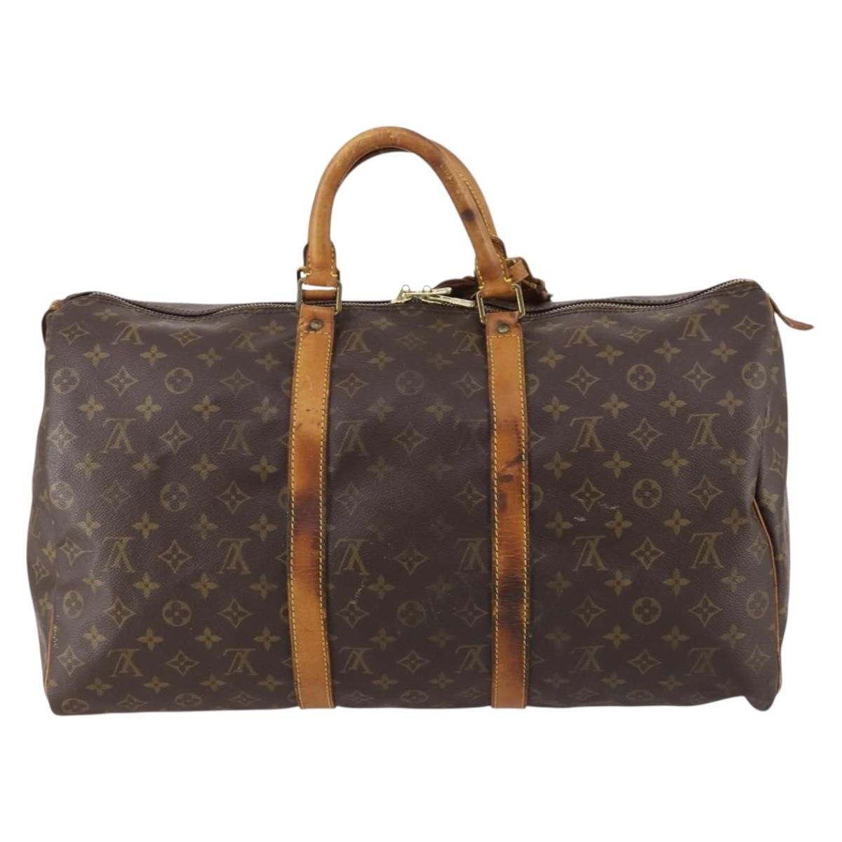 LOUIS VUITTON Monogram Keepall 50 Boston Bag M41426 LV Auth 152321