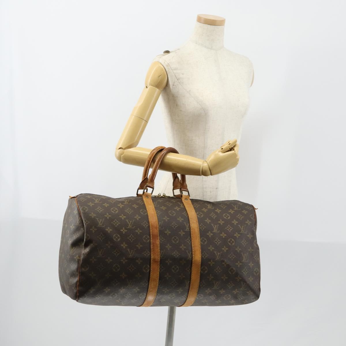 LOUIS VUITTON Monogram Keepall 50 Boston Bag M41426 LV Auth 152323