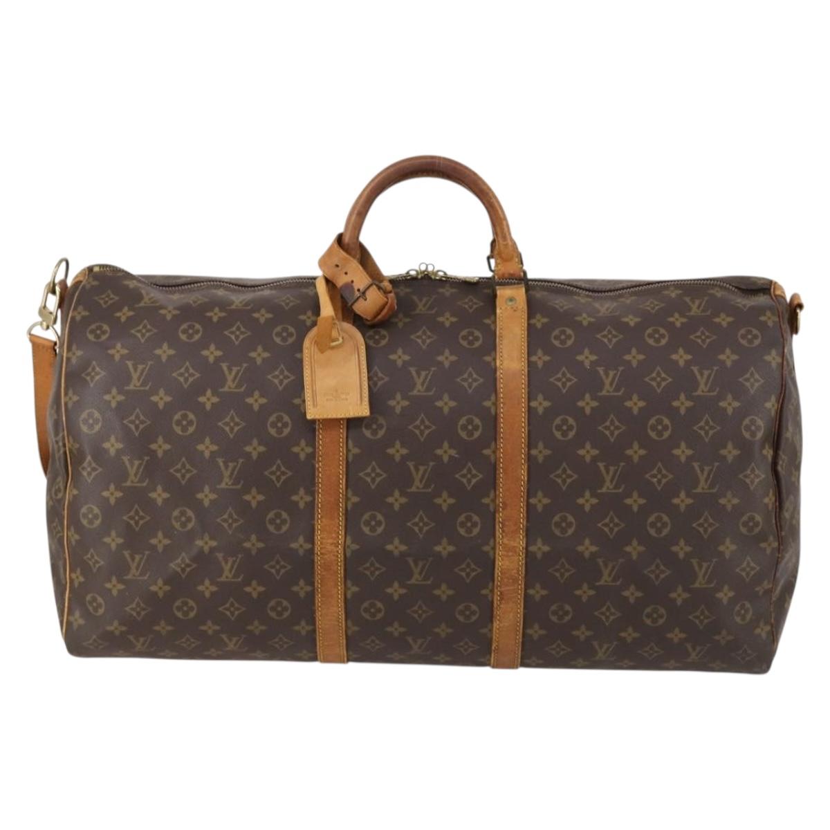 LOUIS VUITTON Monogram Keepall Bandouliere 60 Boston Bag M41412 LV Auth 152327