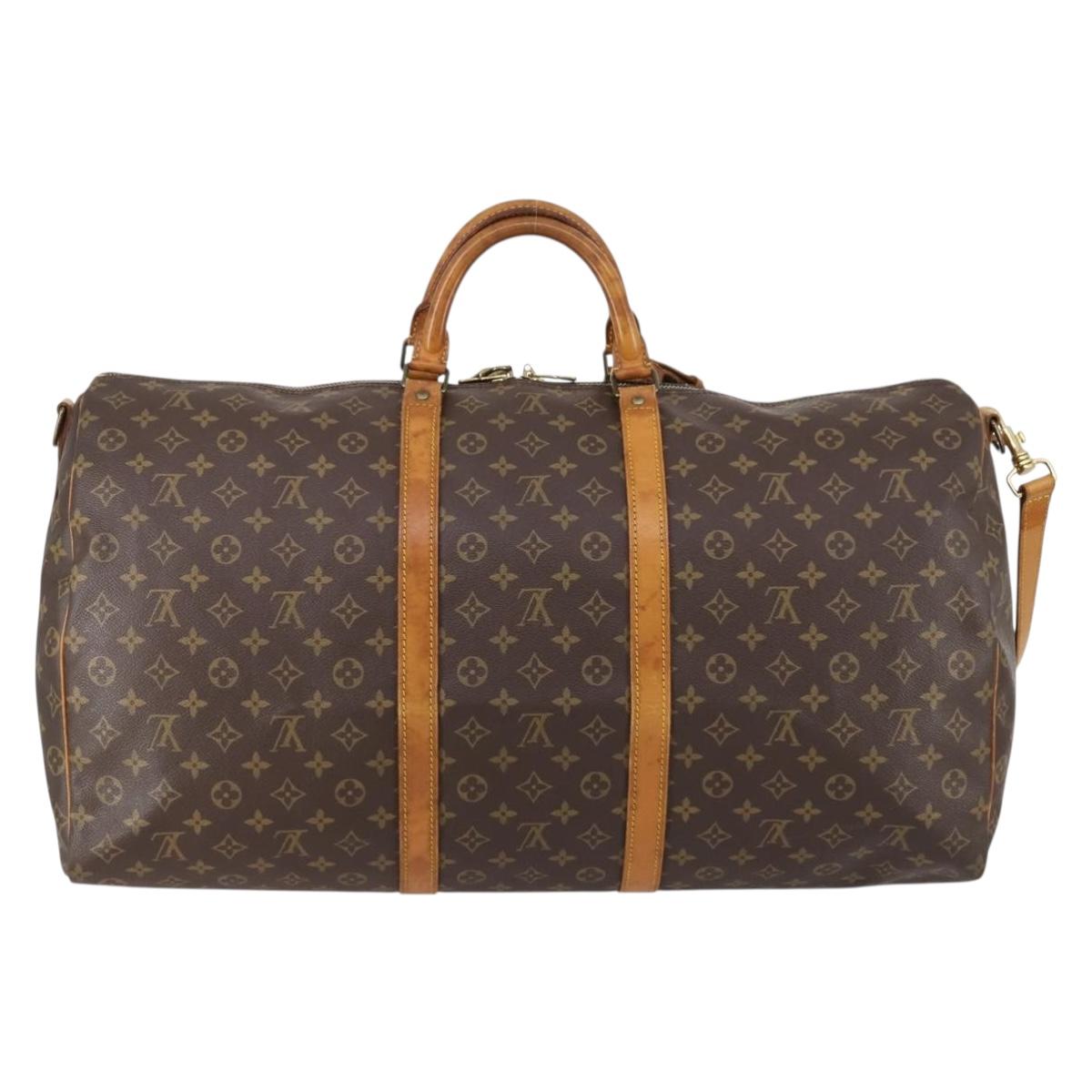 LOUIS VUITTON Monogram Keepall Bandouliere 60 Boston Bag M41412 LV Auth 152328
